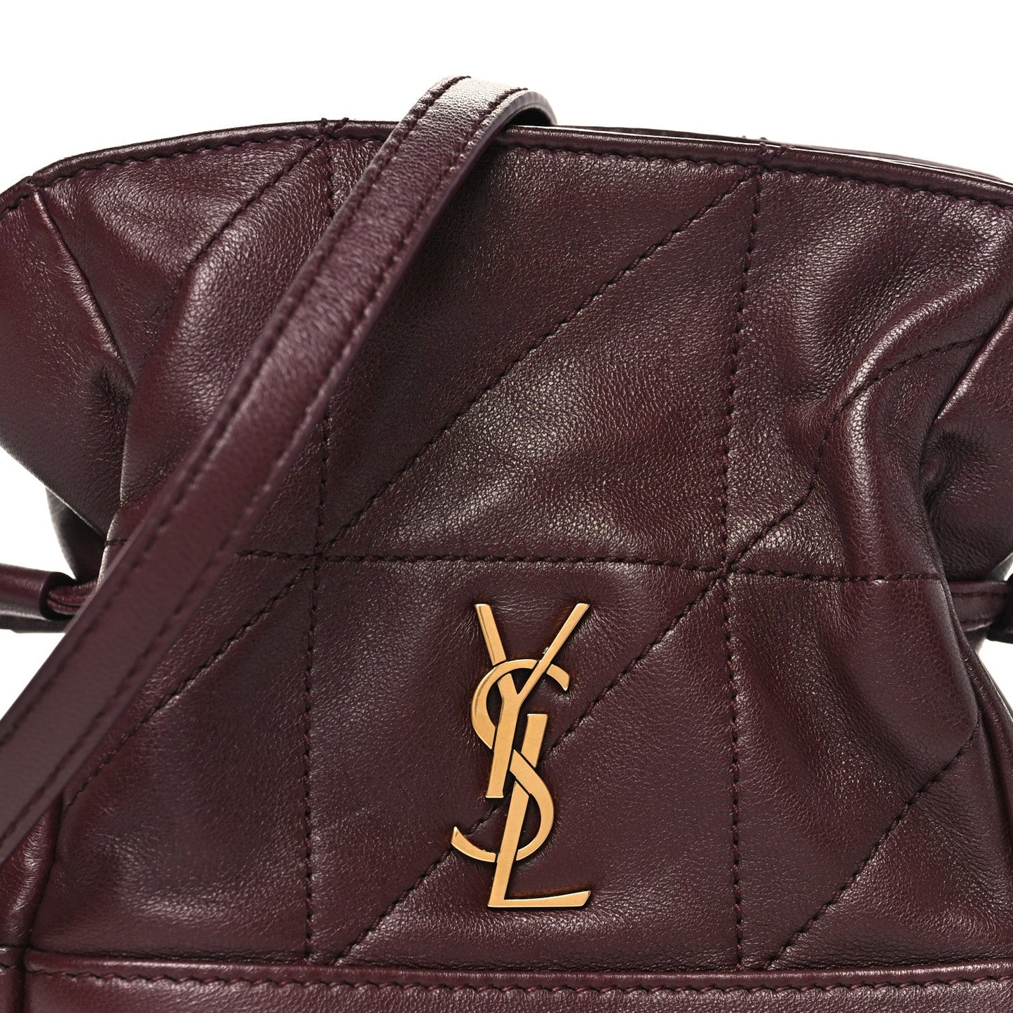 Lambskin Matelasse Monogram Mini Jamie Shoulder Pouch Rouge Cabernet