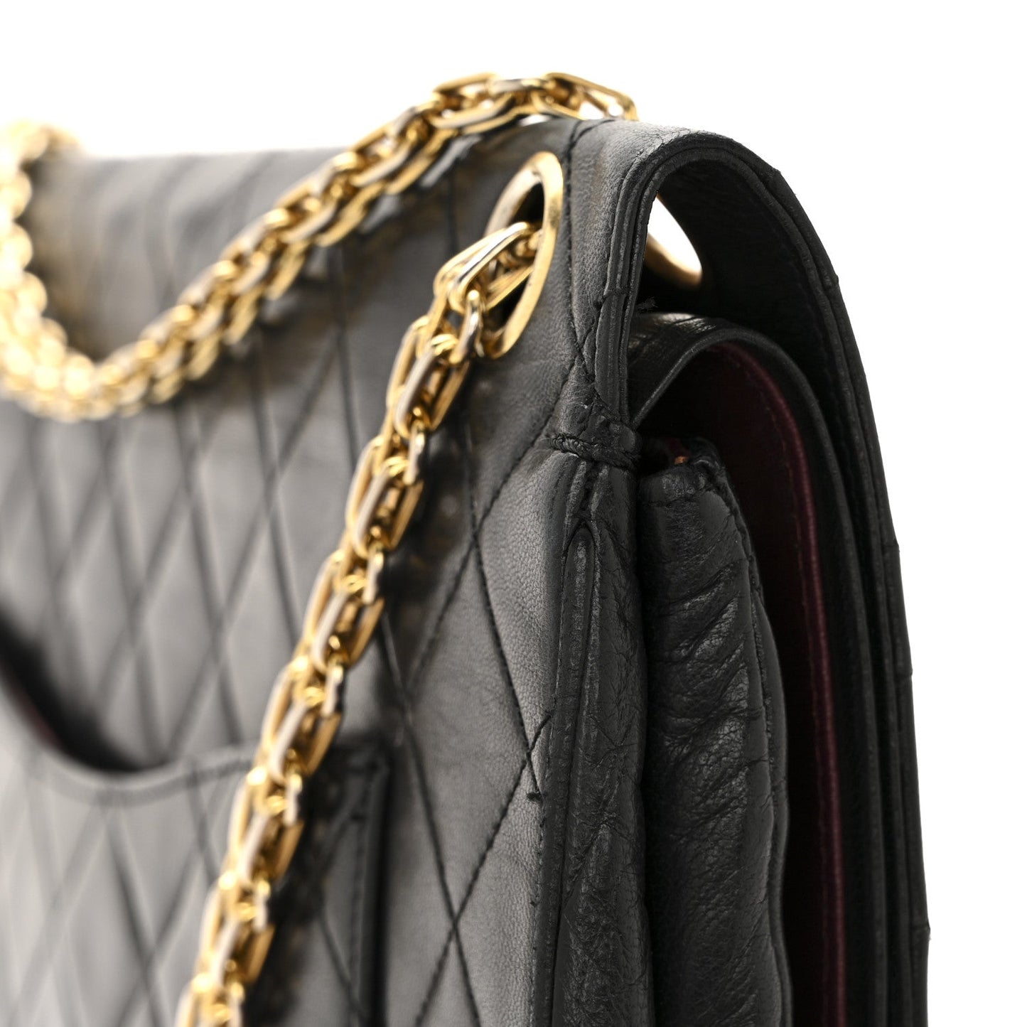Lambskin Quilted Small Double Flap Black