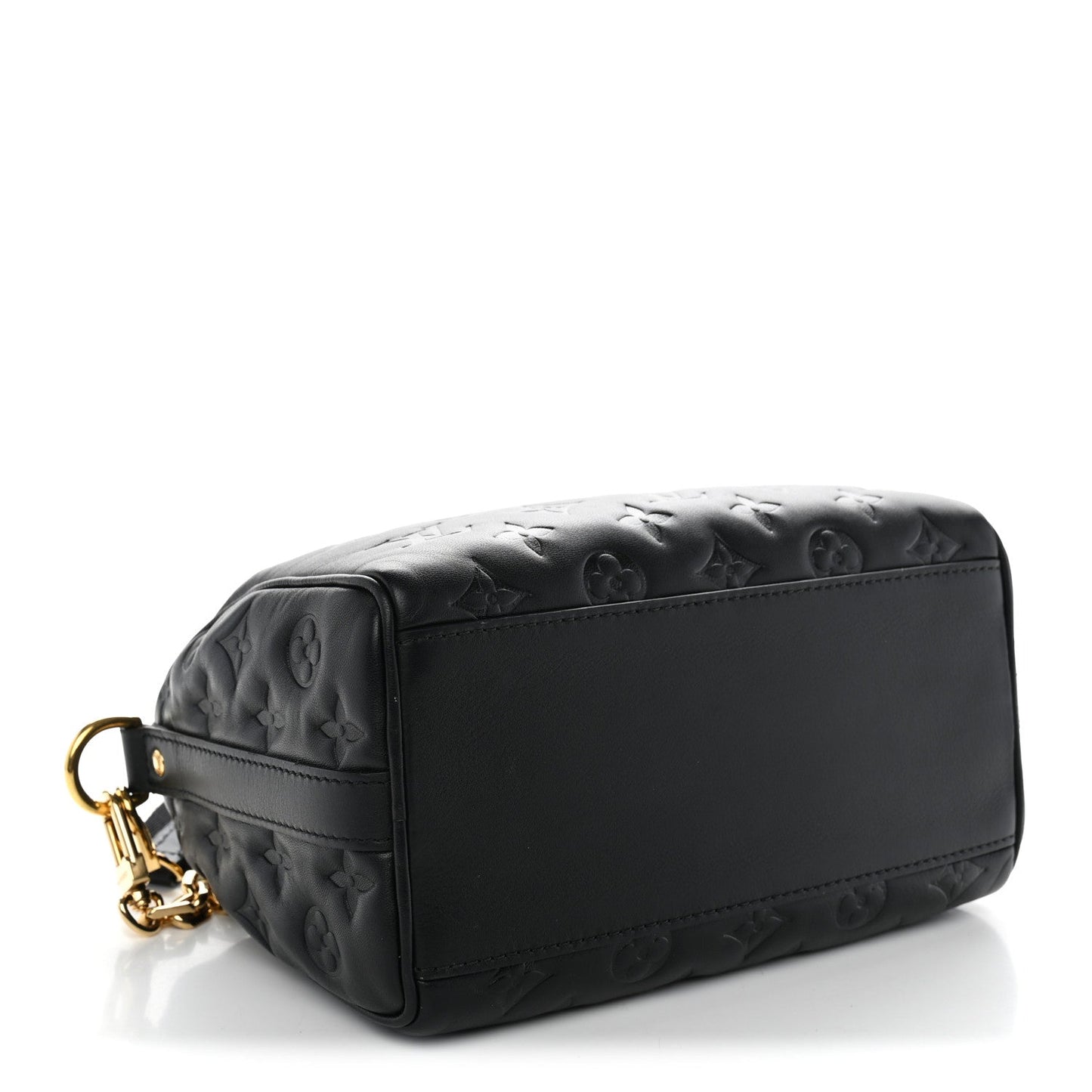 Lambskin Embossed Monogram Speedy 22 Bandouliere Black