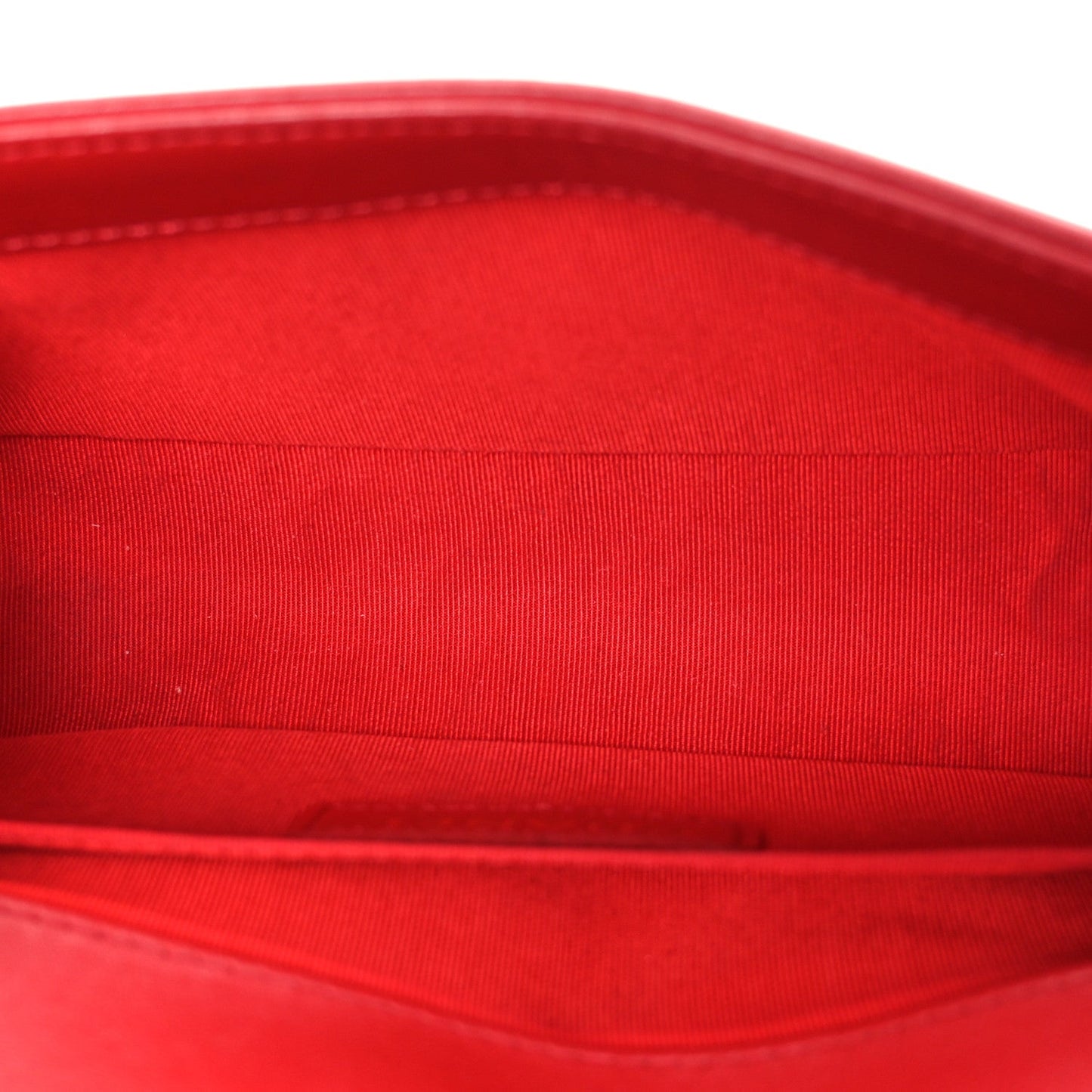 Lambskin Quilted Small Boy Flap Red