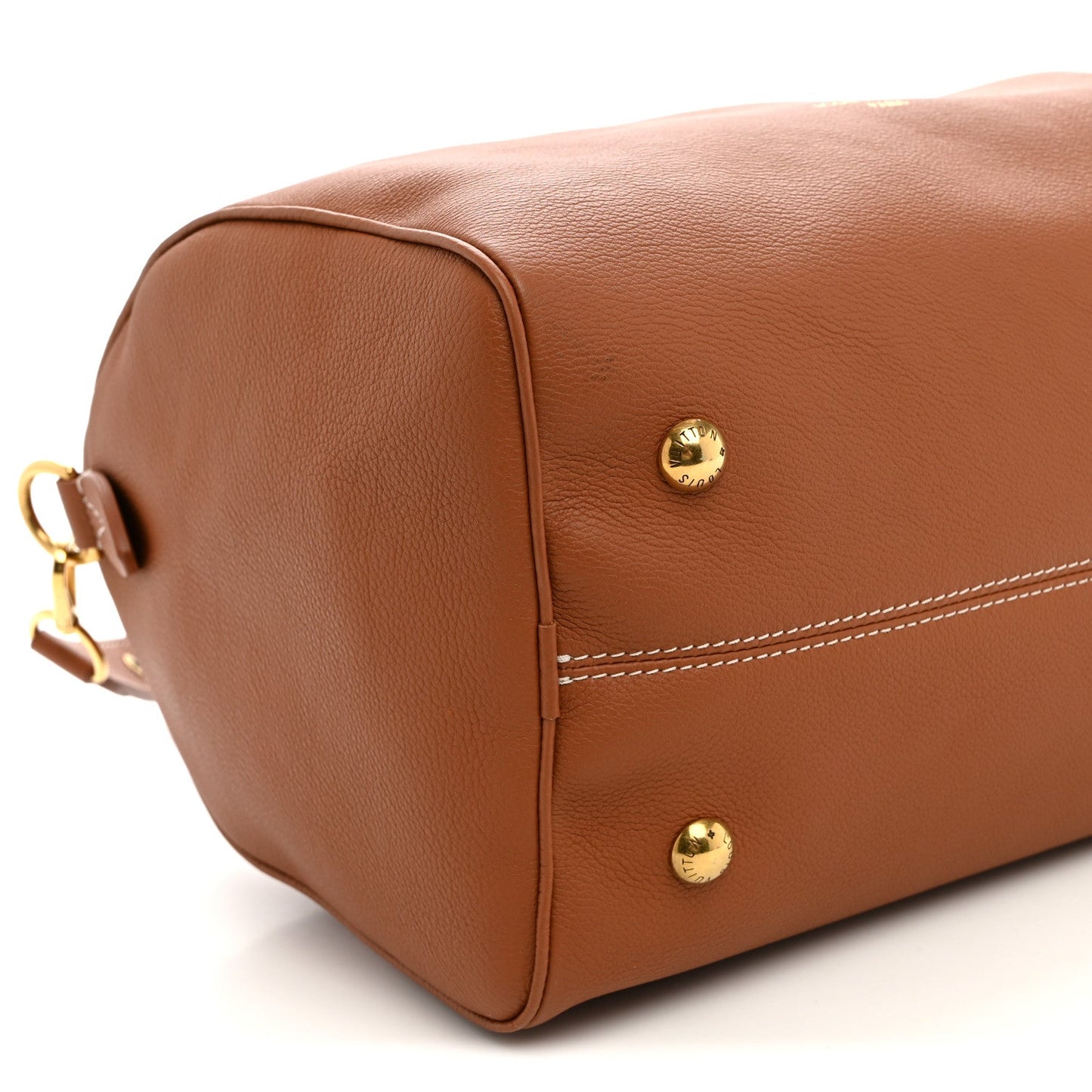 Grained Calfskin Low Key Speedy 30 Cognac