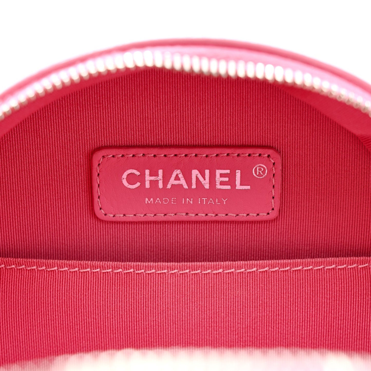 Patent Round As Earth Evening Bag Pink