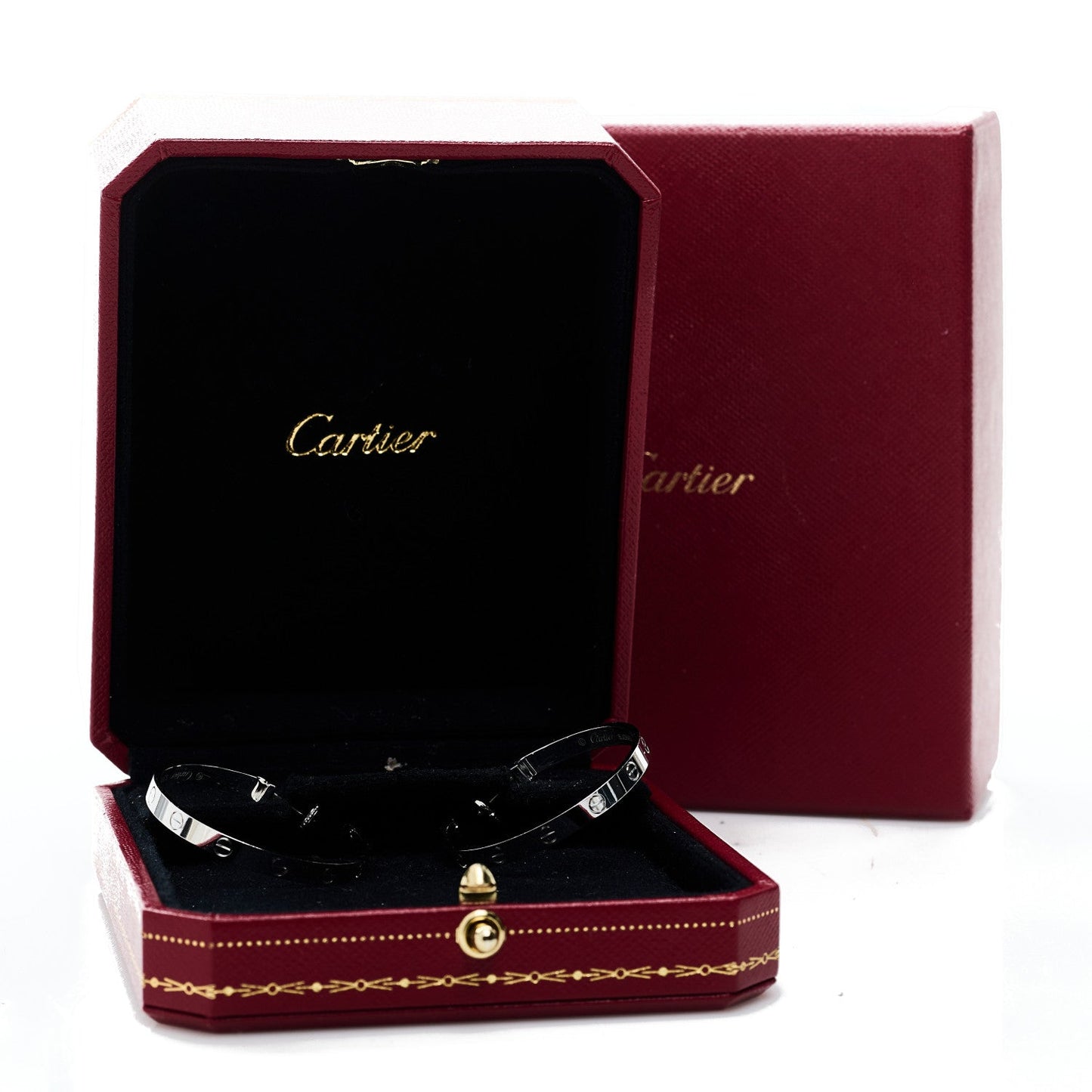 18K White Gold Large LOVE Hoop Earrings