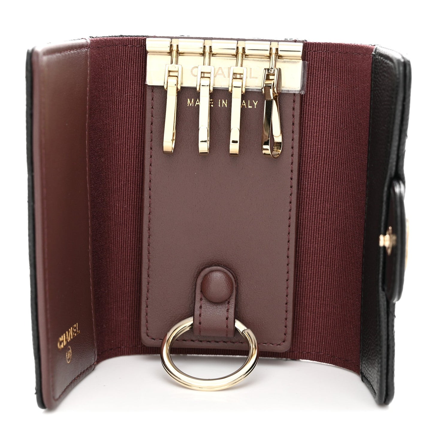 Caviar Quilted Classic 4 Key Holder Wallet Black