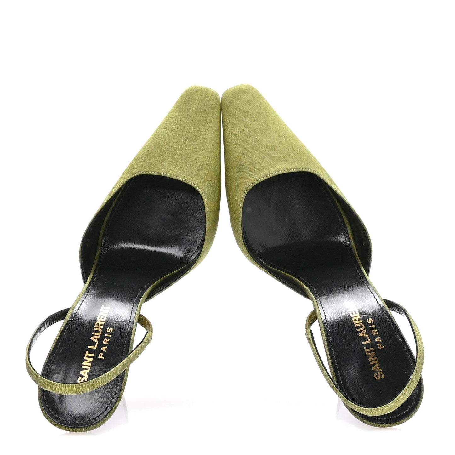 Crepe De Chine Blade 105 Slingback Pumps 37.5 Lime