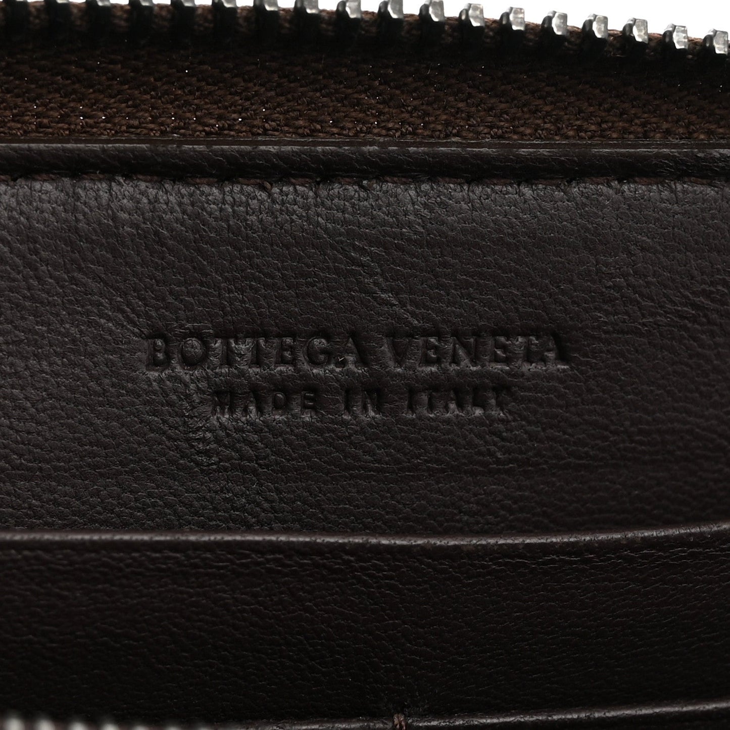 Nappa Intrecciato Zip Around Wallet Brown