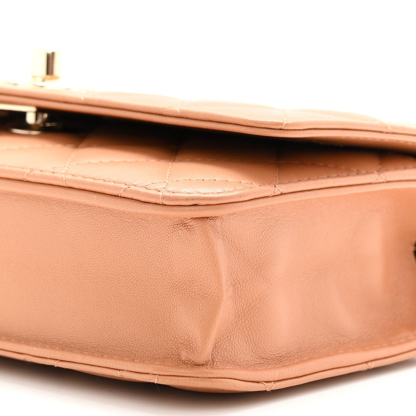 Lambskin Quilted Trendy CC Wallet On Chain WOC Camel