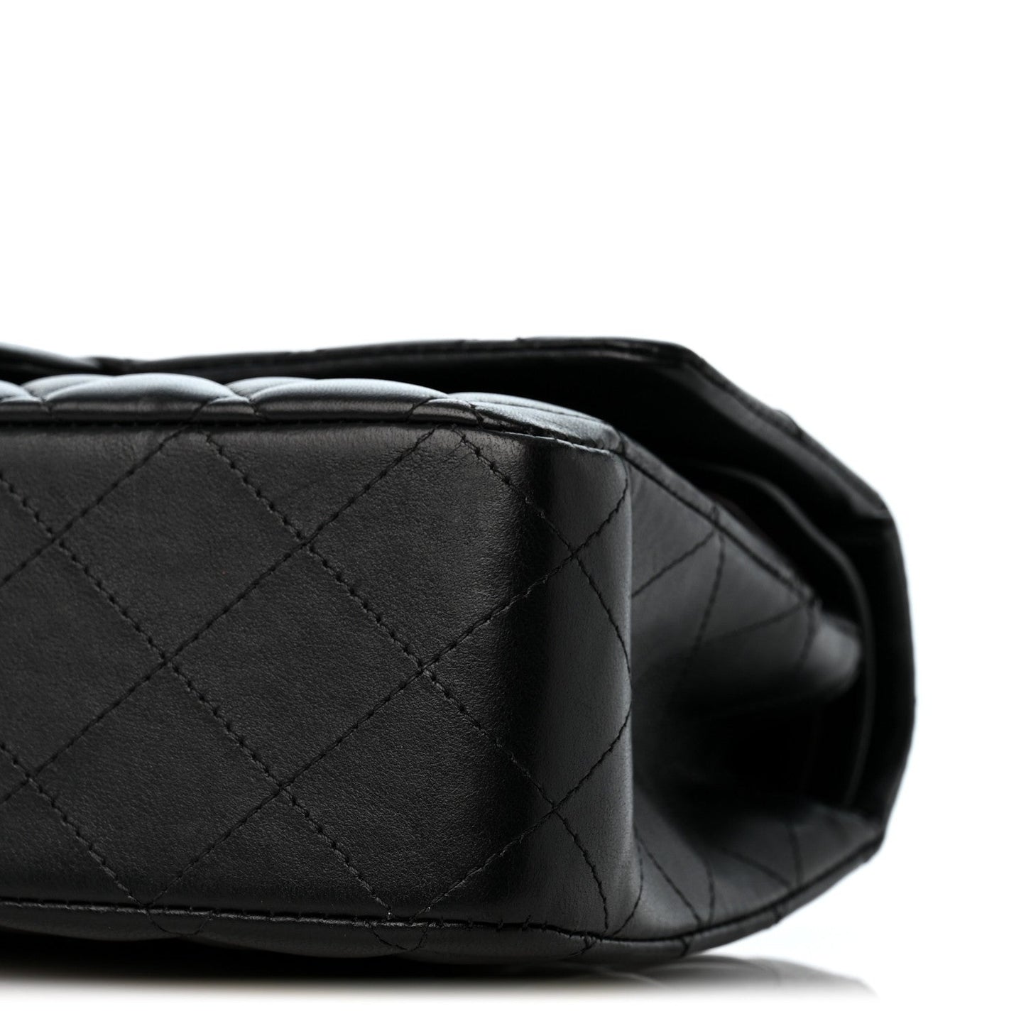 Lambskin Quilted Medium Double Flap Black