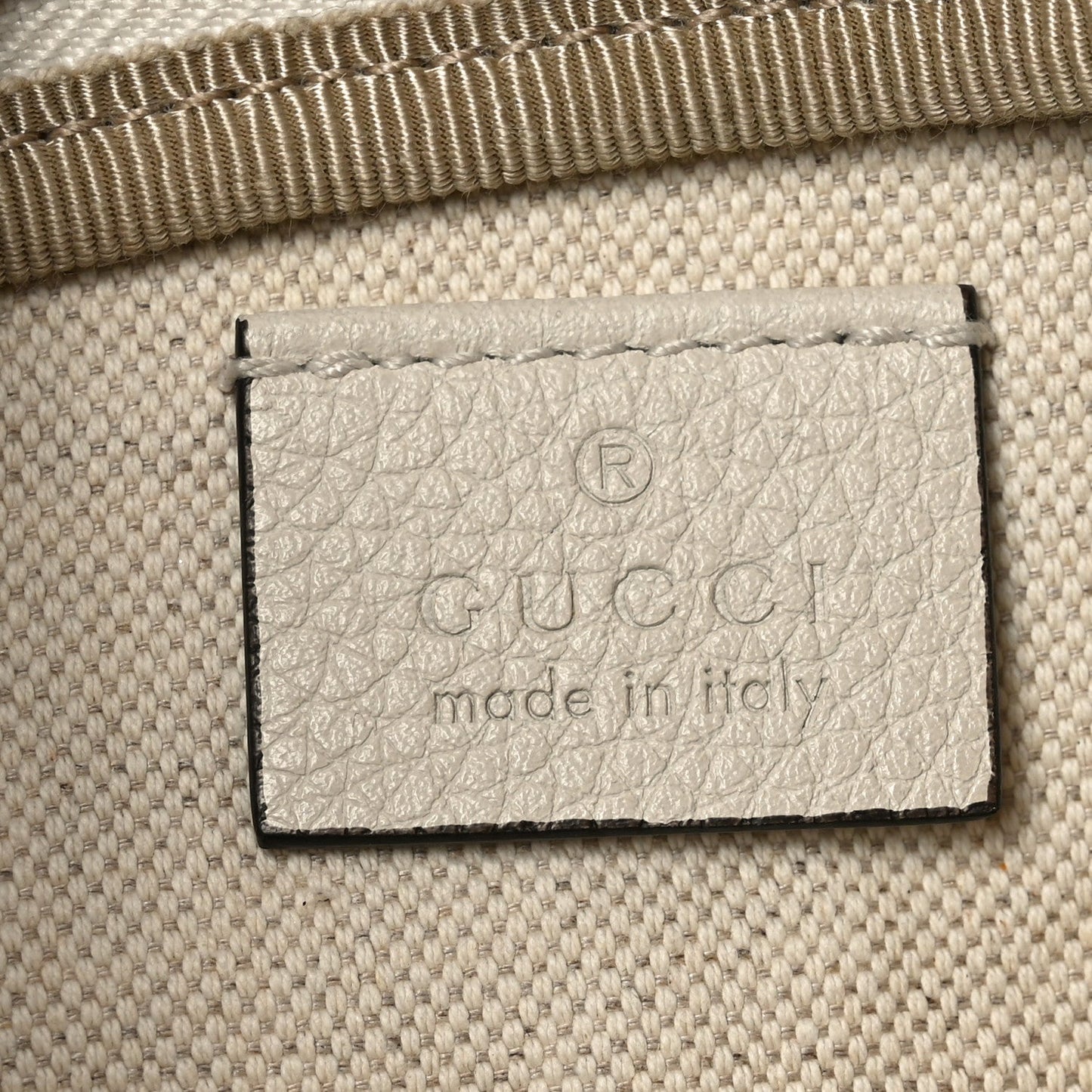Grained Calfskin Small Logo Belt Bag White