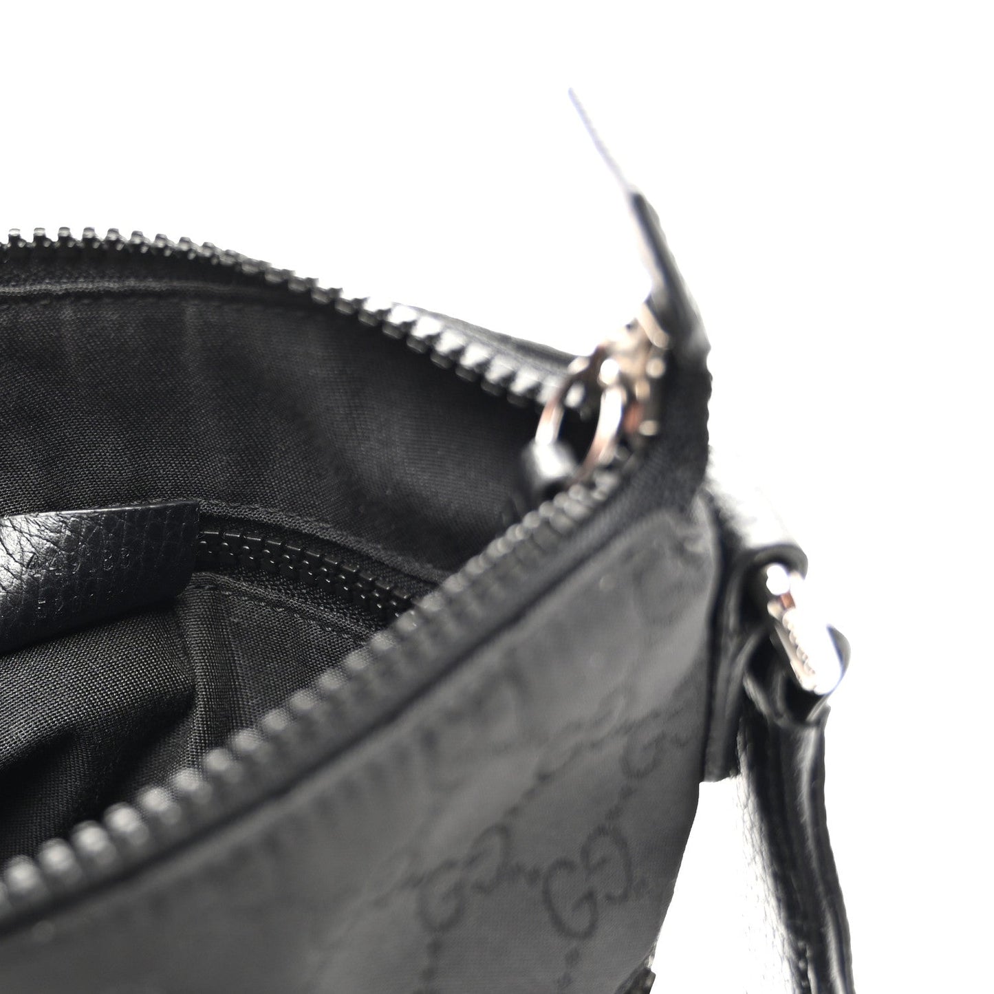 Nylon Monogram Mini Flat Messenger Bag Black