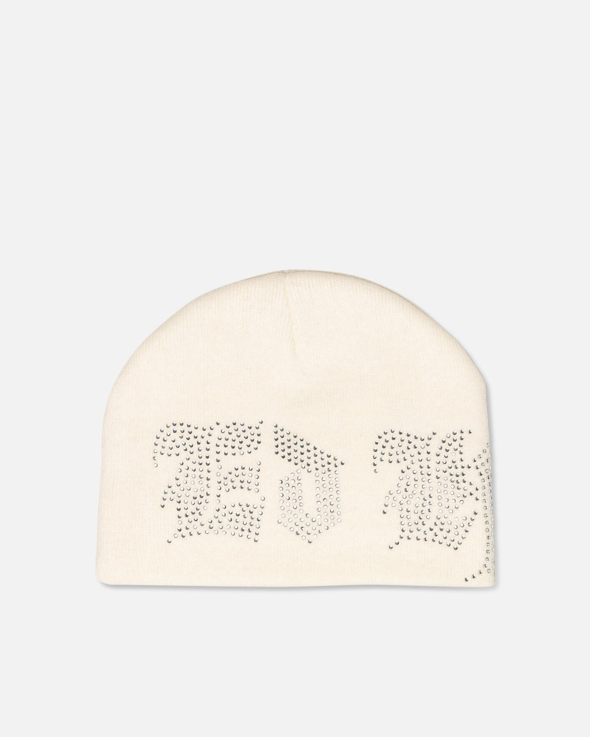 Ed Hardy Rhinestone Beanie Off White