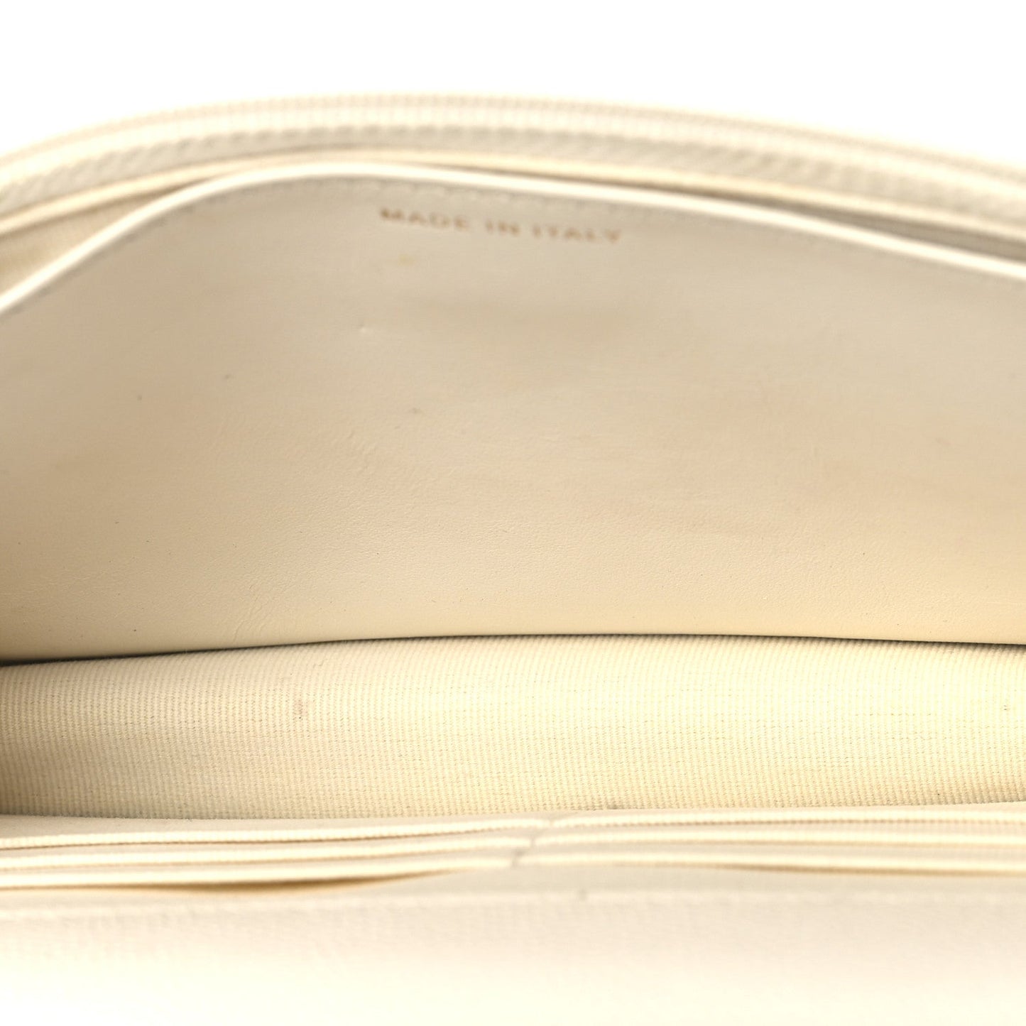 Shiny Caviar Quilted Flap Charm Wallet On Chain WOC White