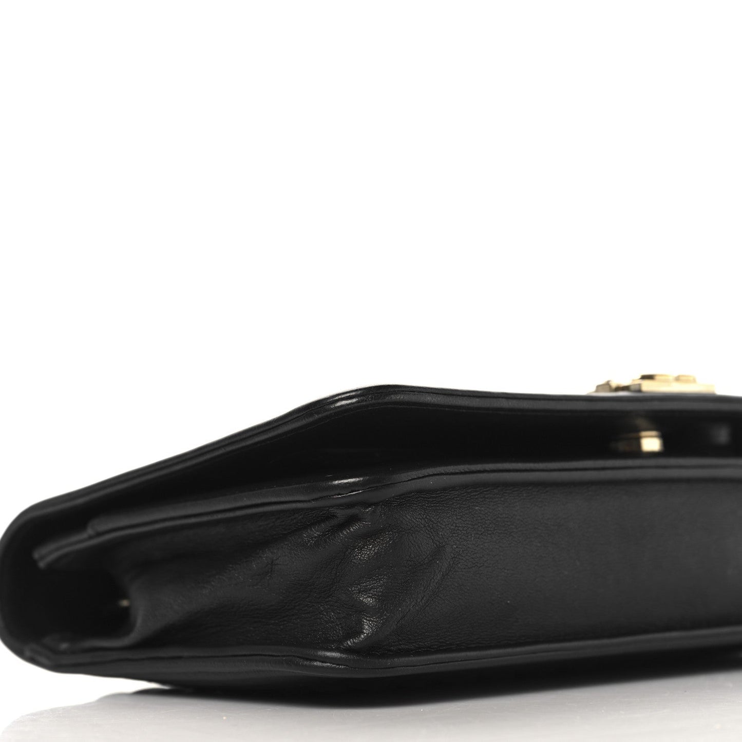 LAmbskin Chevron Boy Wallet On Chain WOC Black