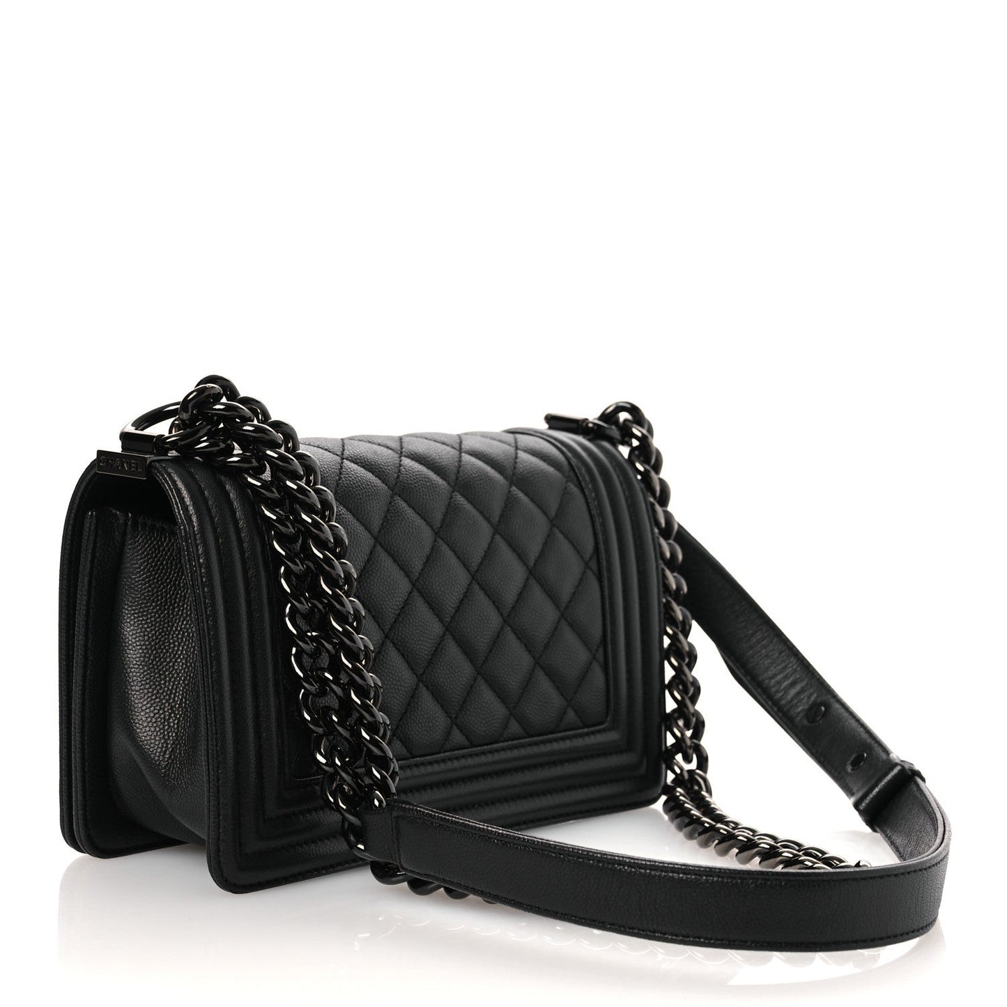 Caviar Quilted Small Boy Flap So Black