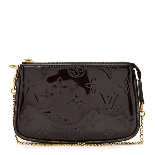 Vernis Monogram Mini Pochette Accessories Amarante
