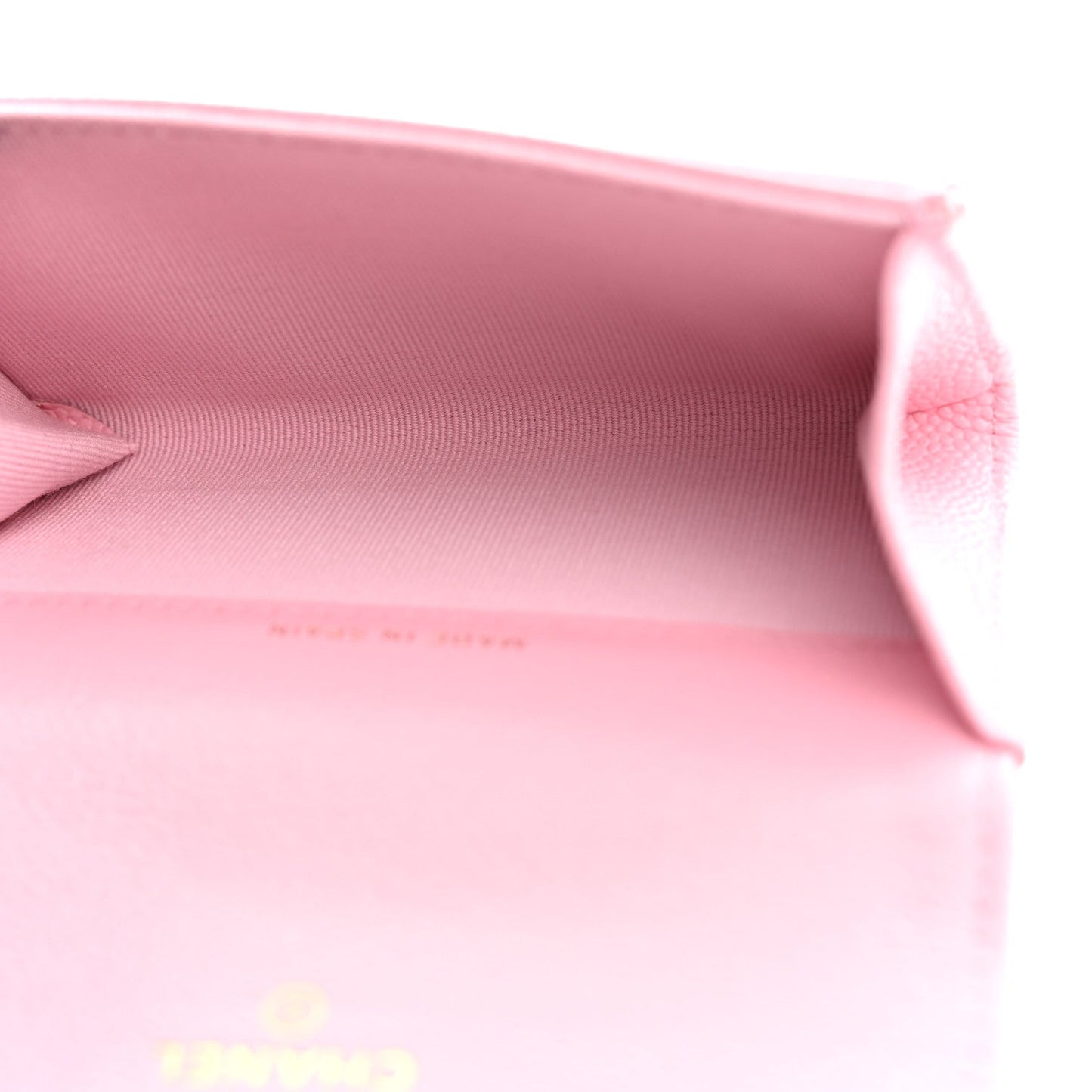 Caviar Quilted Chain CC Flap Card Holder Light Pink