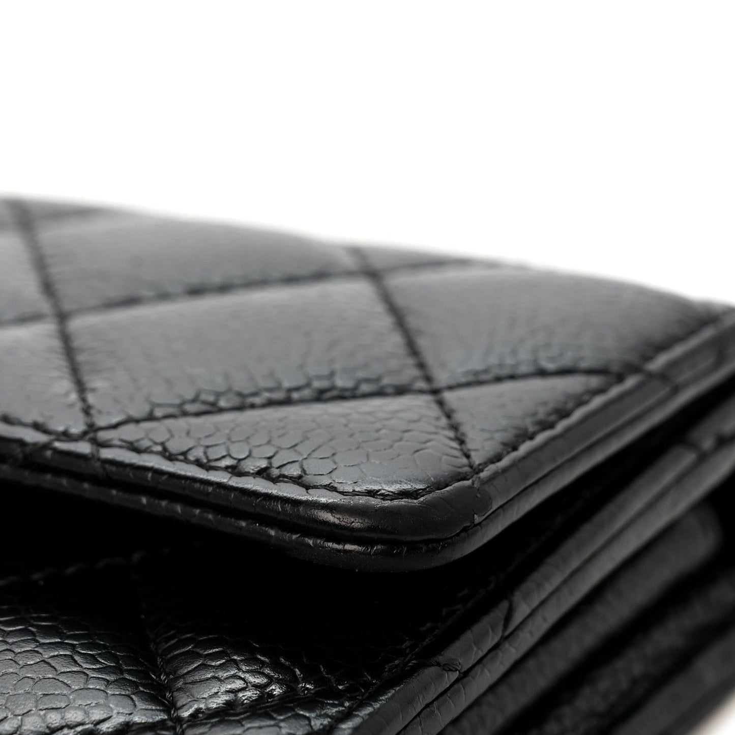 Caviar Quilted Large Flap Wallet Black