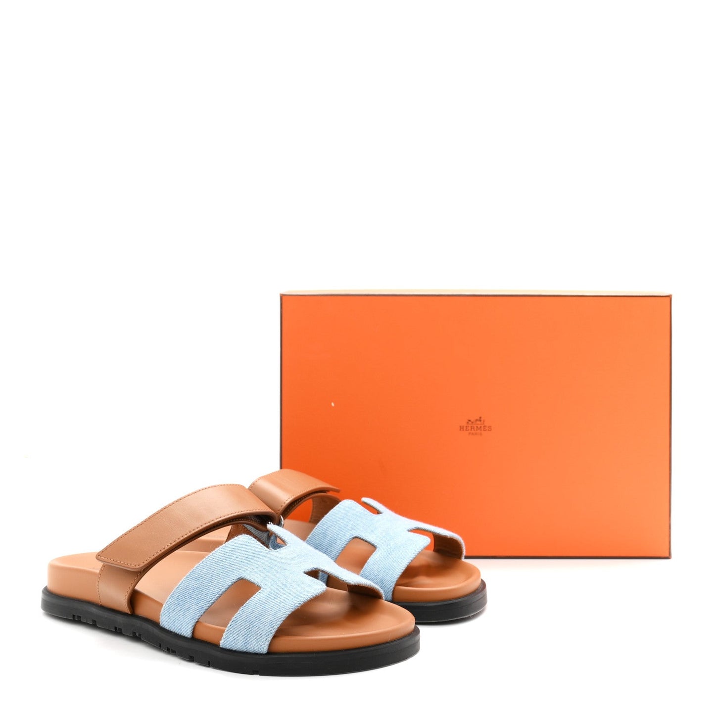 Denim Calfskin Womens Chypre Sandals 39 Bleu Clair Naturel
