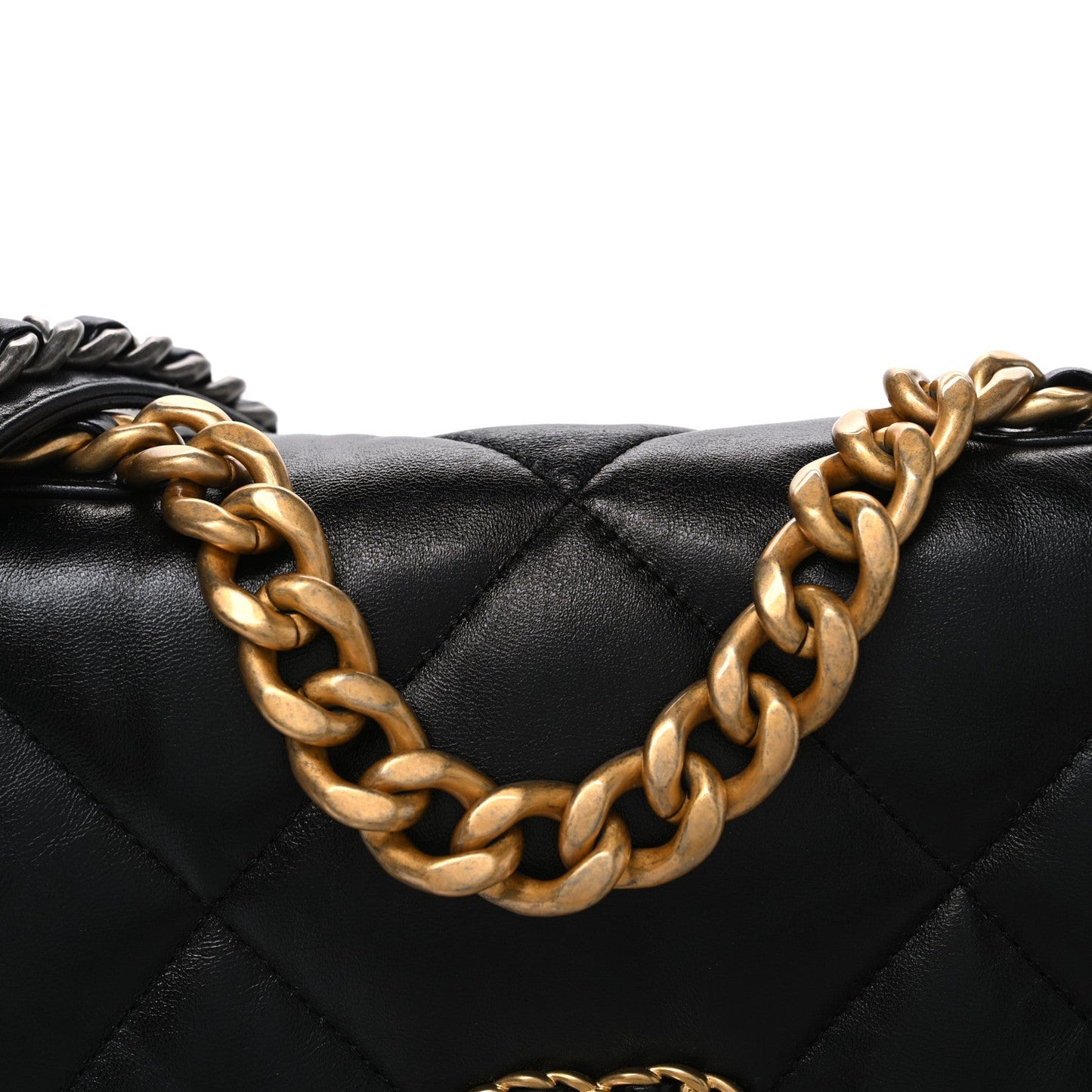 Lambskin Quilted Medium Chanel 19 Flap Black