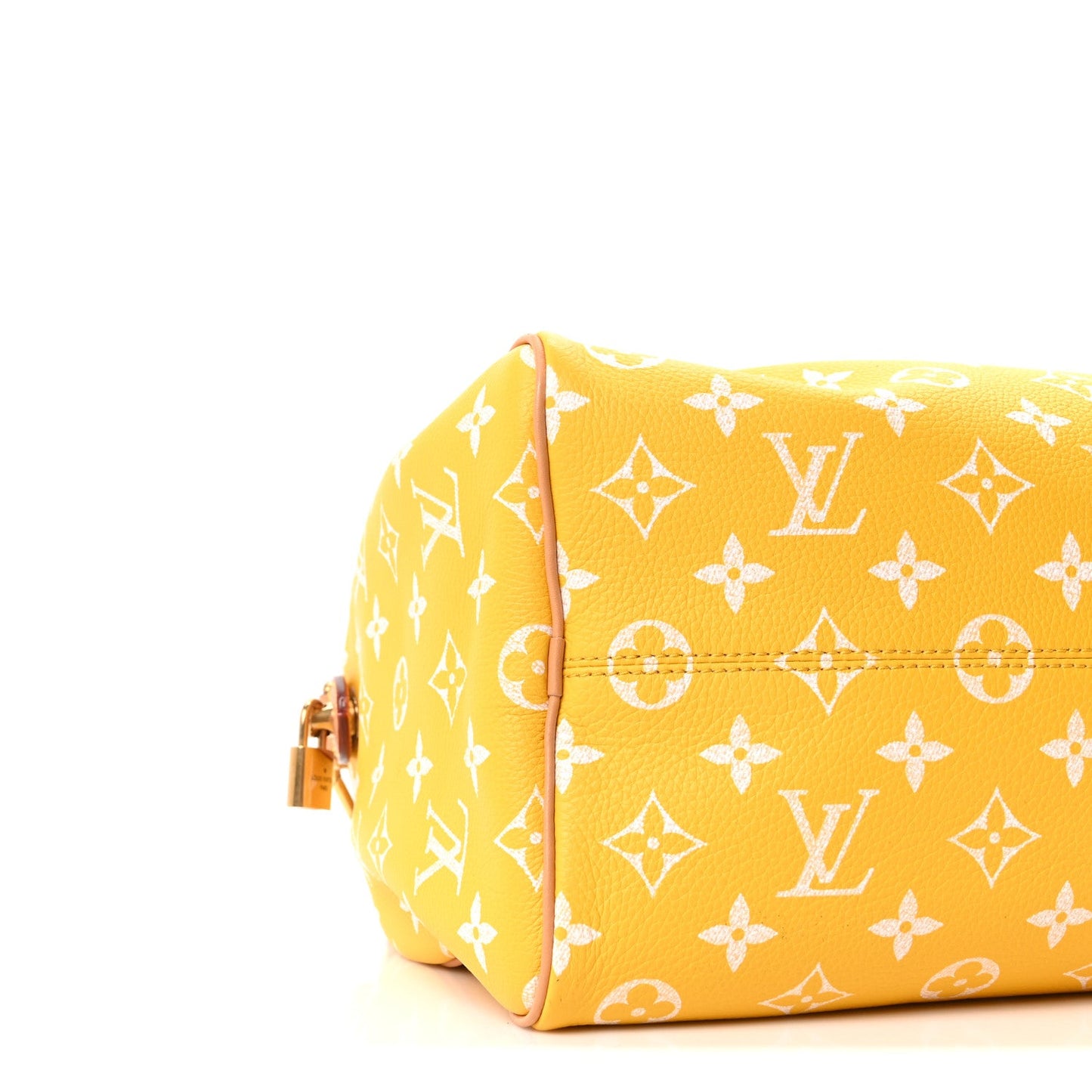 Calfskin Monogram Speedy P9 Bandouliere 30 Jaune Mat