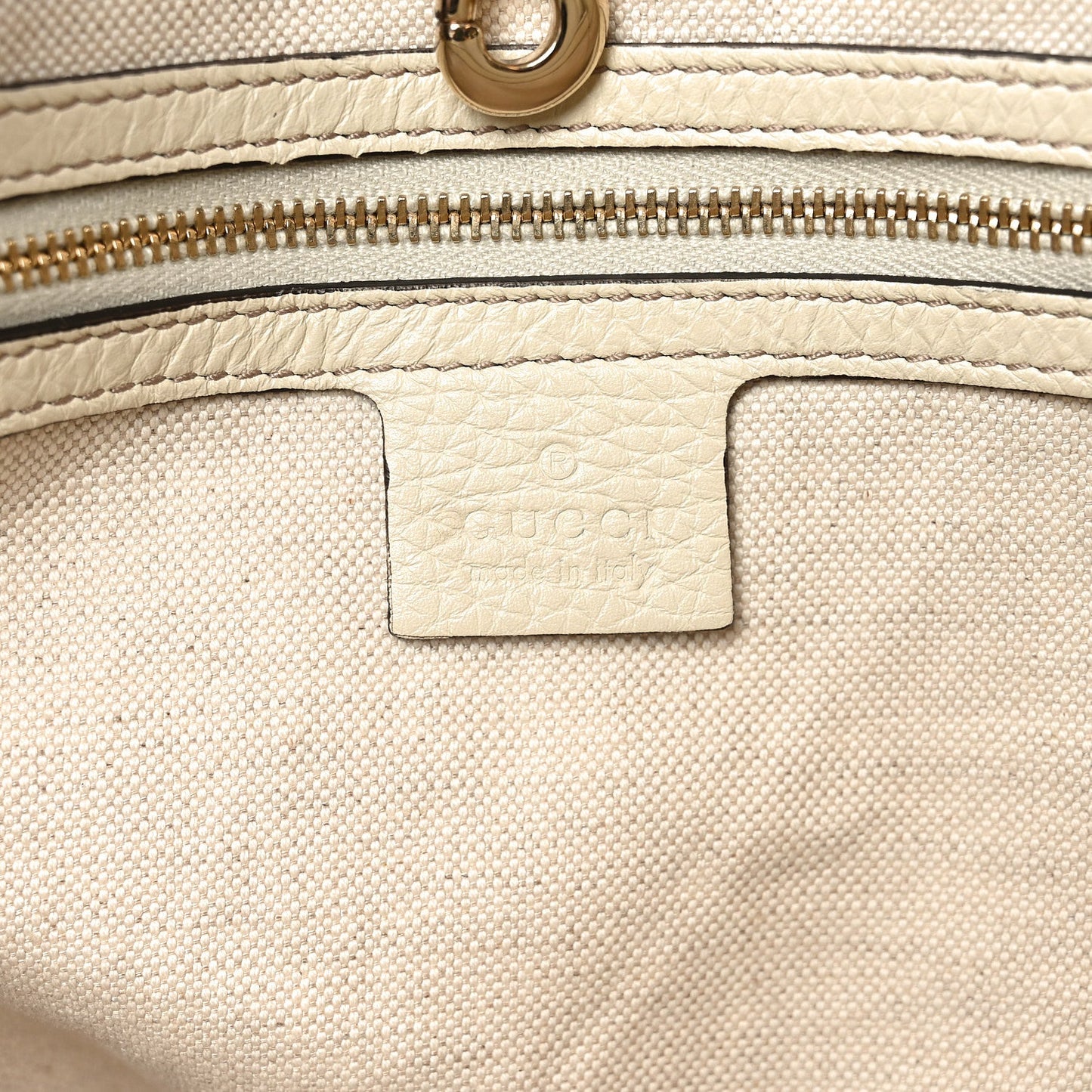 Pebbled Calfskin Medium Bella Tote Off White