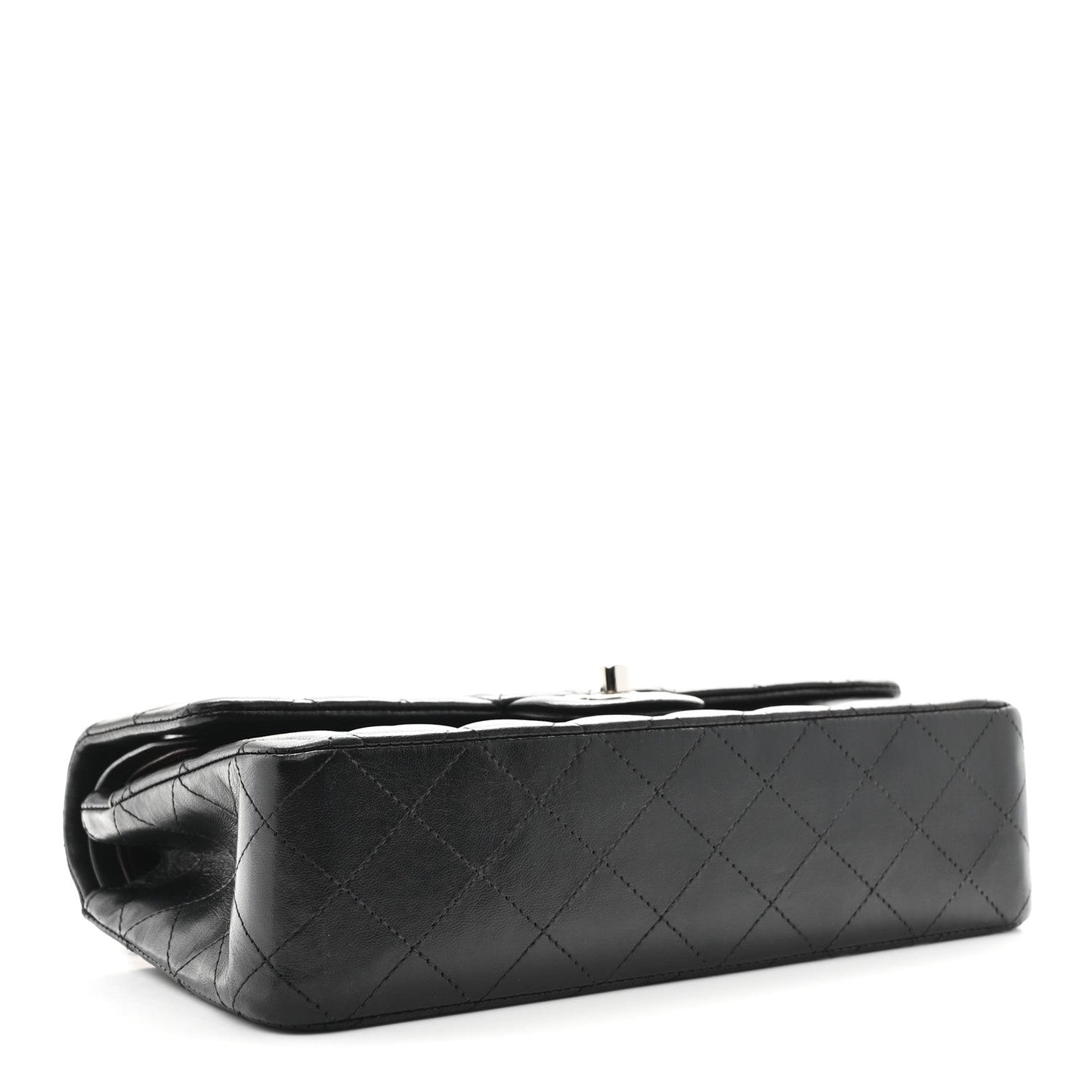 Lambskin Quilted Medium Double Flap Black