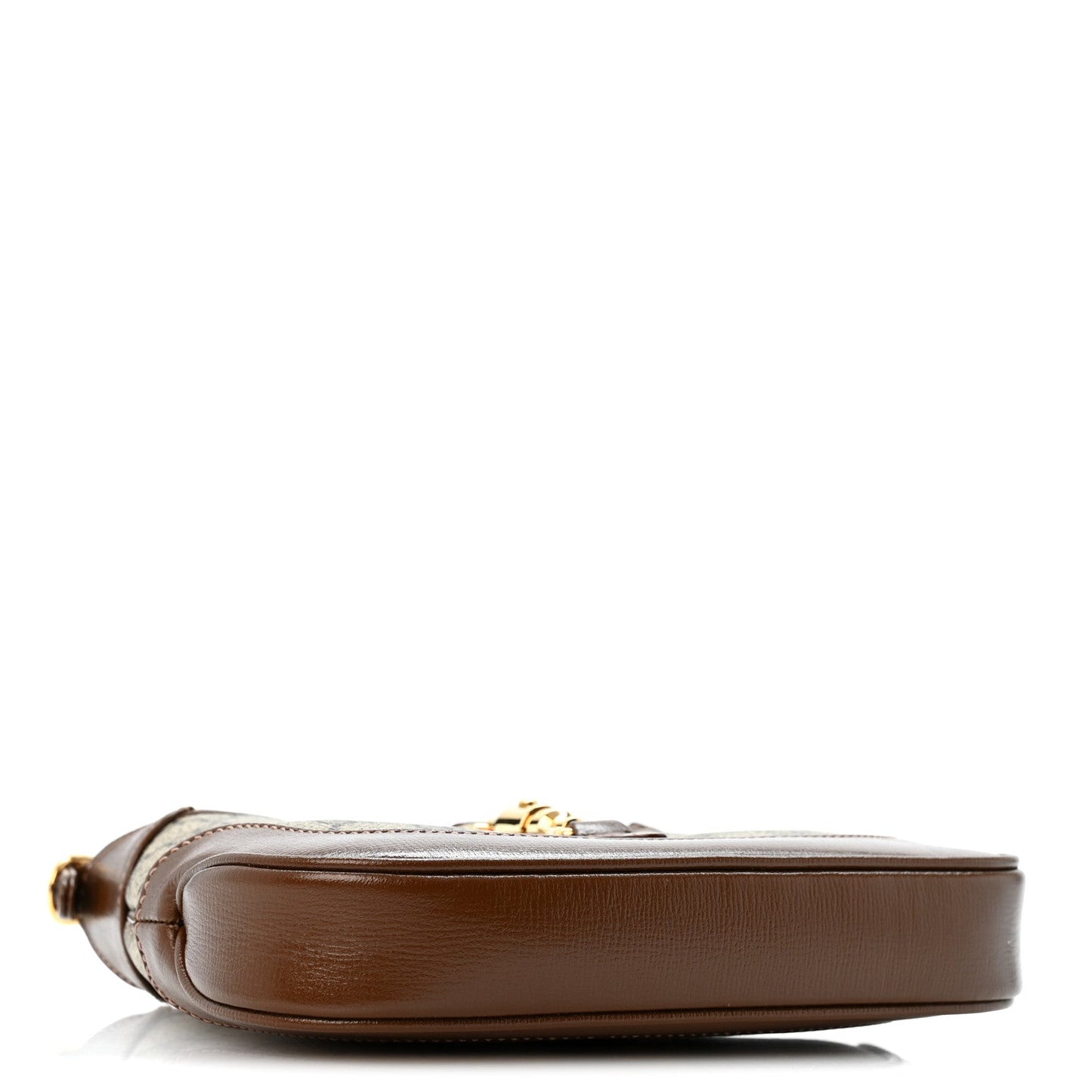 GG Supreme Monogram Azalea Calfskin Web Mini Jackie 1961 Hobo Beige Ebony Brown Sugar