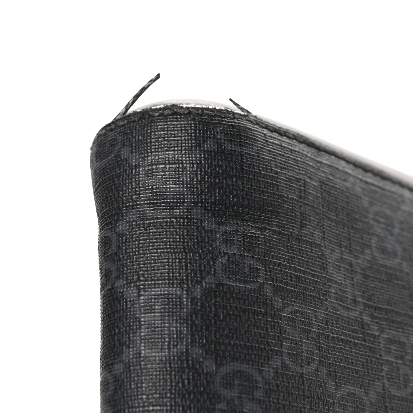 GG Supreme Monogram Appia Calfskin Web Flat Messenger Bag Black Grey