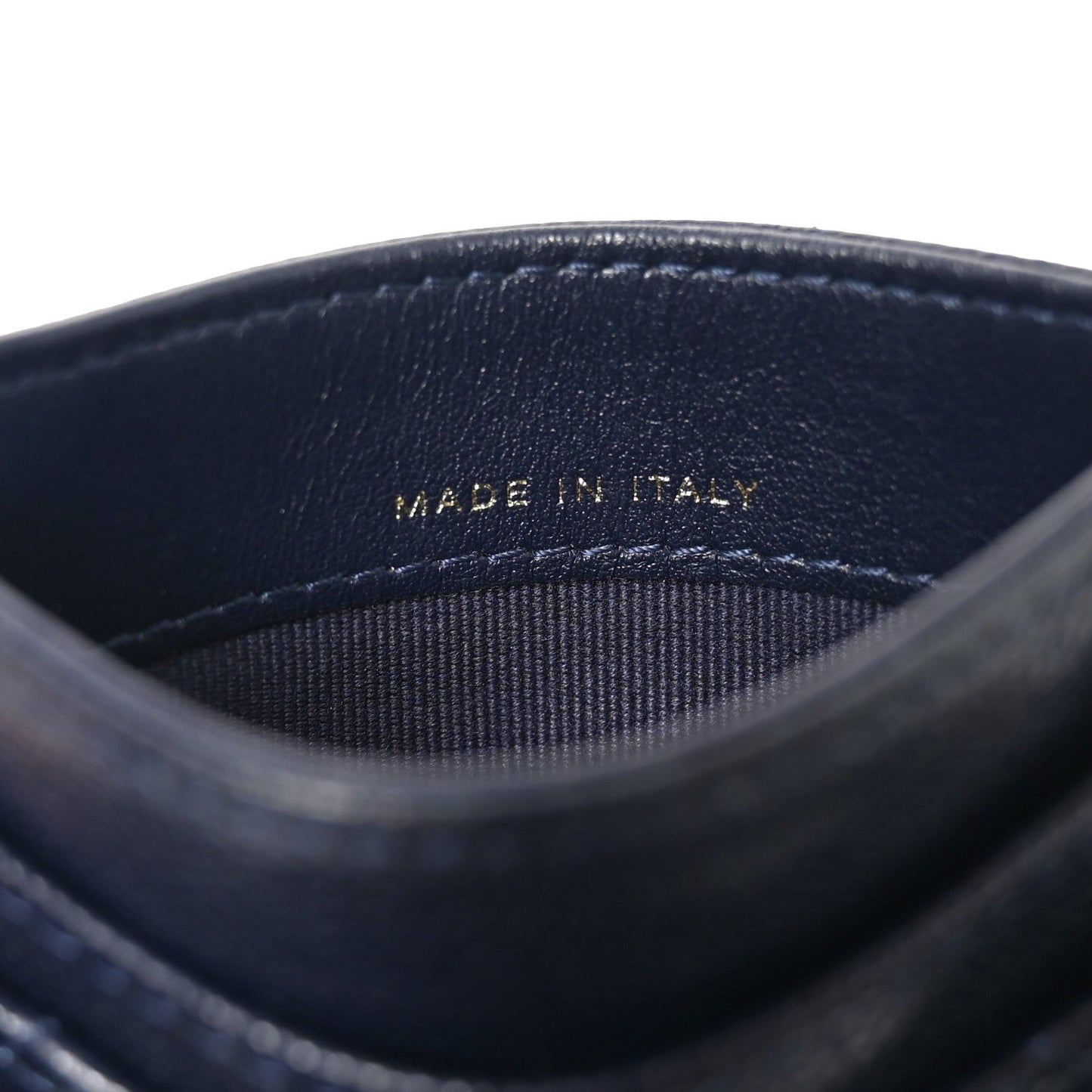 Caviar Quilted Card Holder Navy