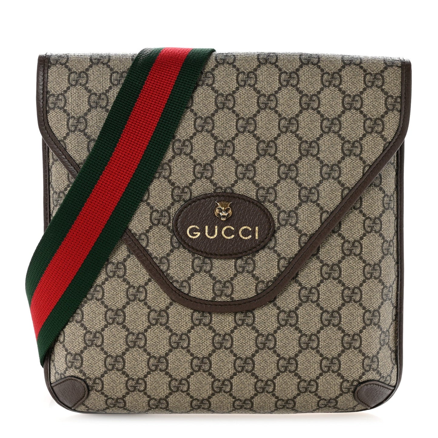 GG Supreme Monogram Web Medium Neo Vintage Flap Messenger Bag Beige New Acero