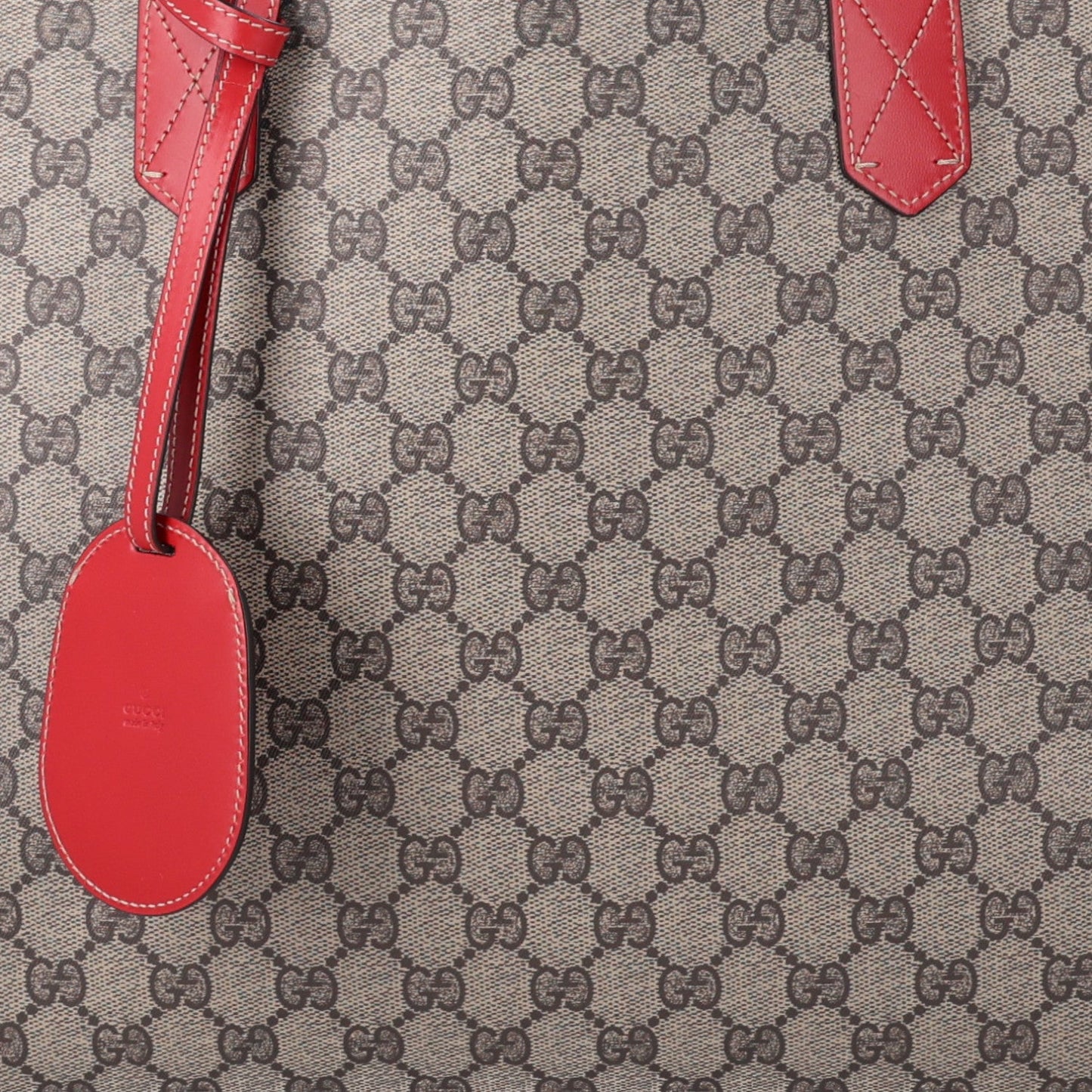 GG Supreme Monogram Medium Reversible Tote Beige Red