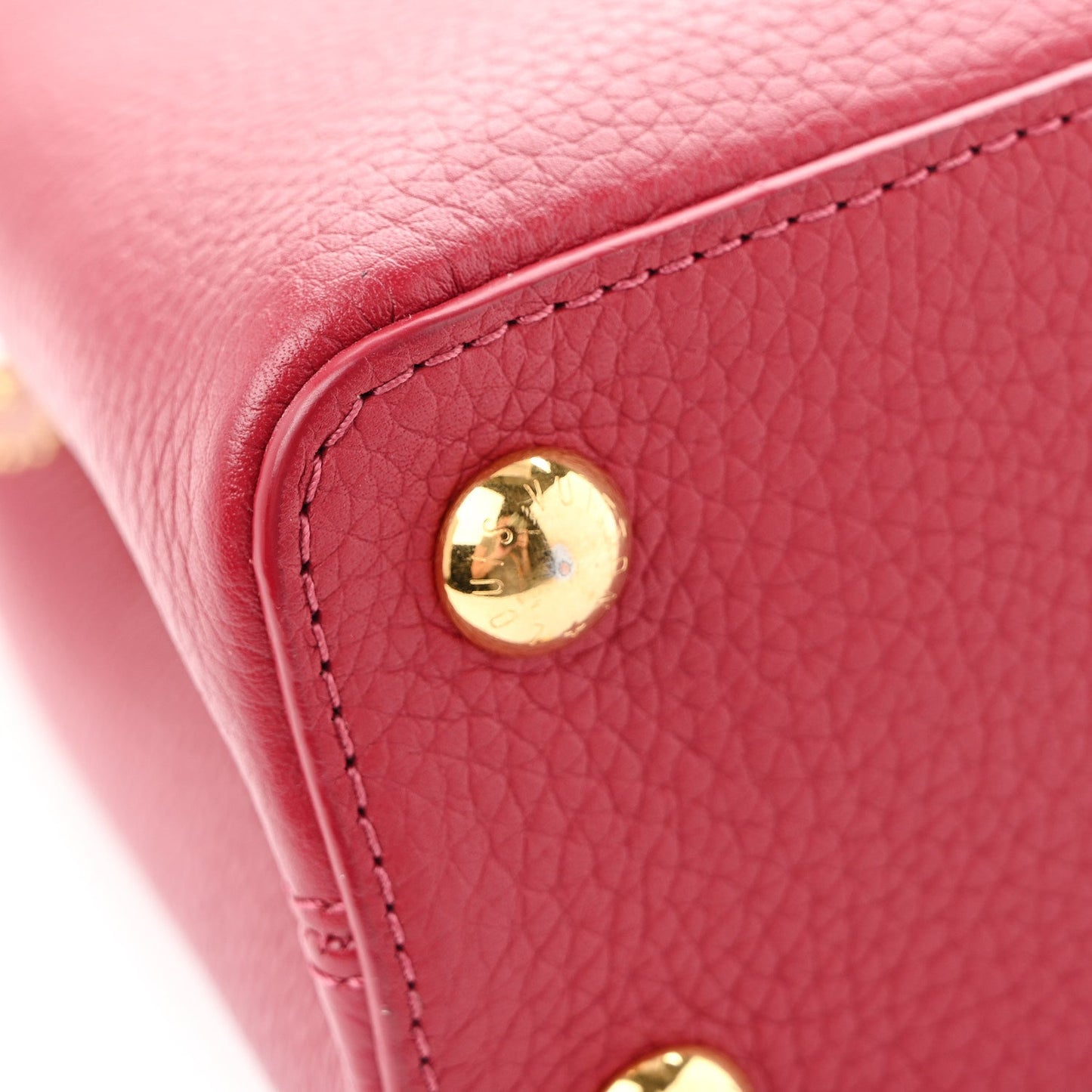Taurillon Embellished Flower Capucines BB Dark Pink