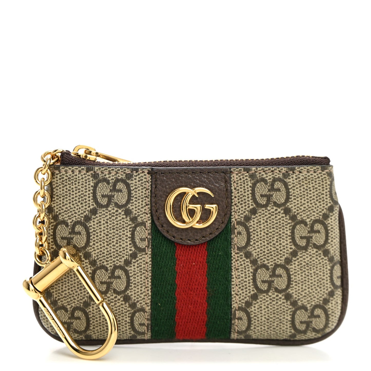 GG Supreme Monogram Web Ophidia Key Case Beige New Beige New Acero