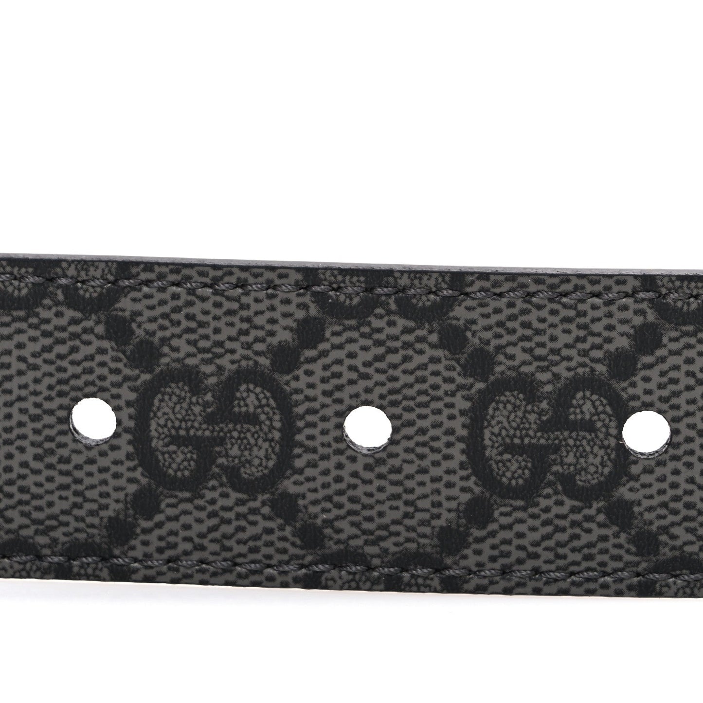 Selleria Calfskin GG Supreme Monogram Reversible Belt 90 36 Graphite Grey Black