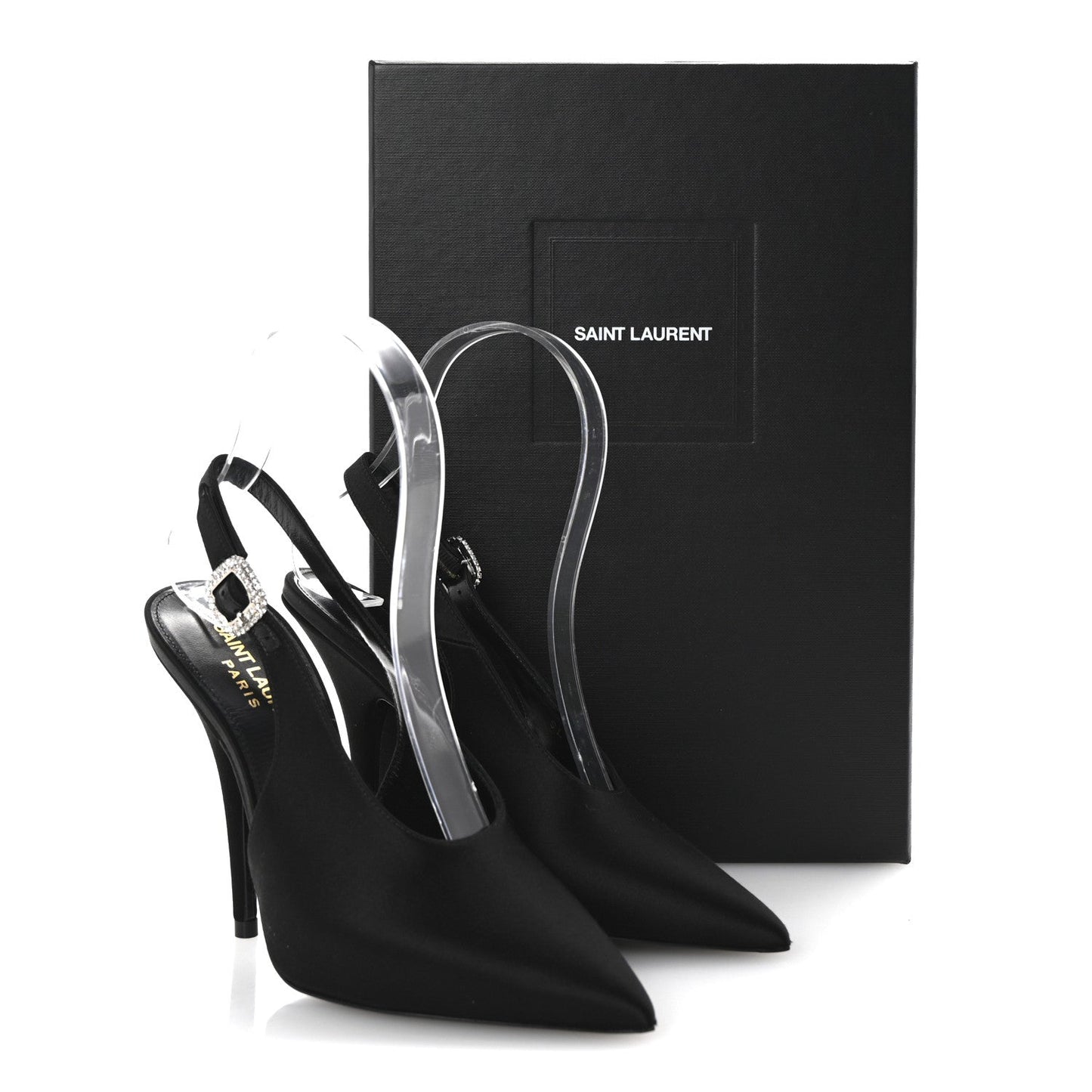 Silk Satin Yasmeen 115 Slingback Pumps 35 Black