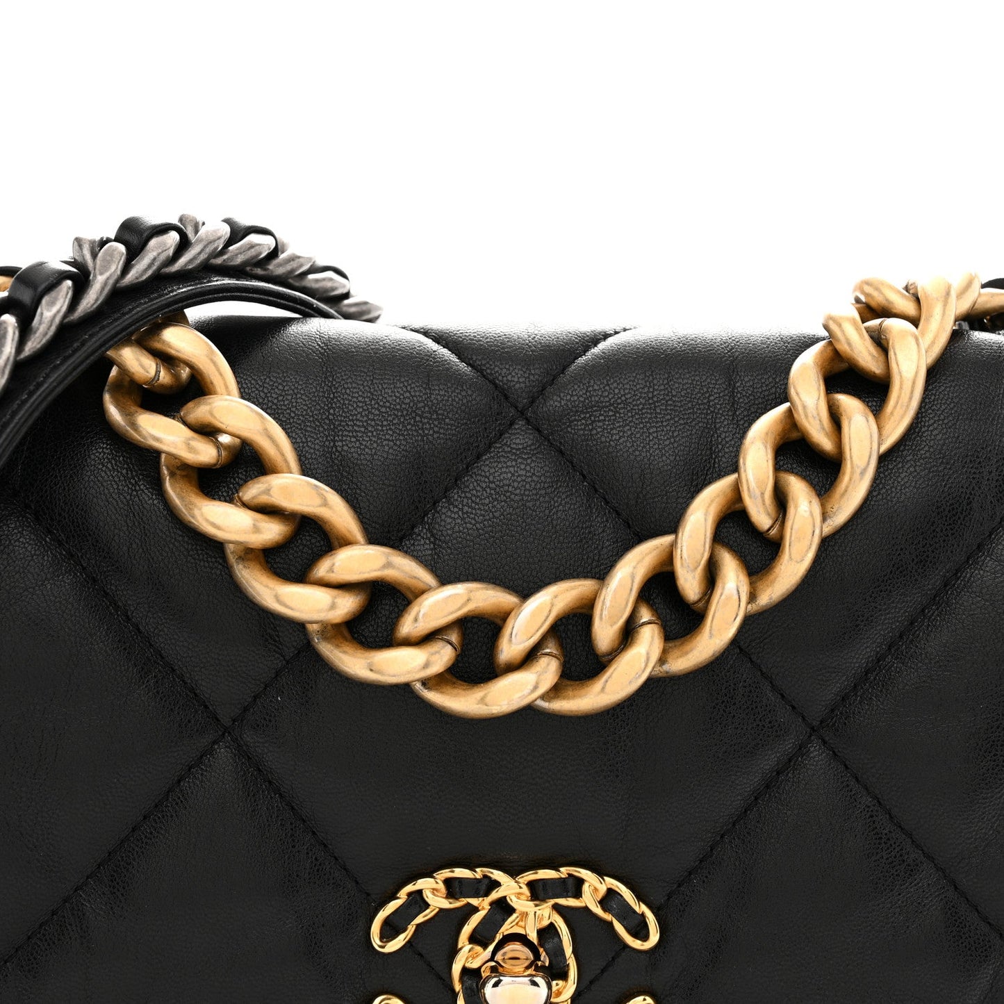 Goatskin Quilted Large Chanel 19 Flap Black