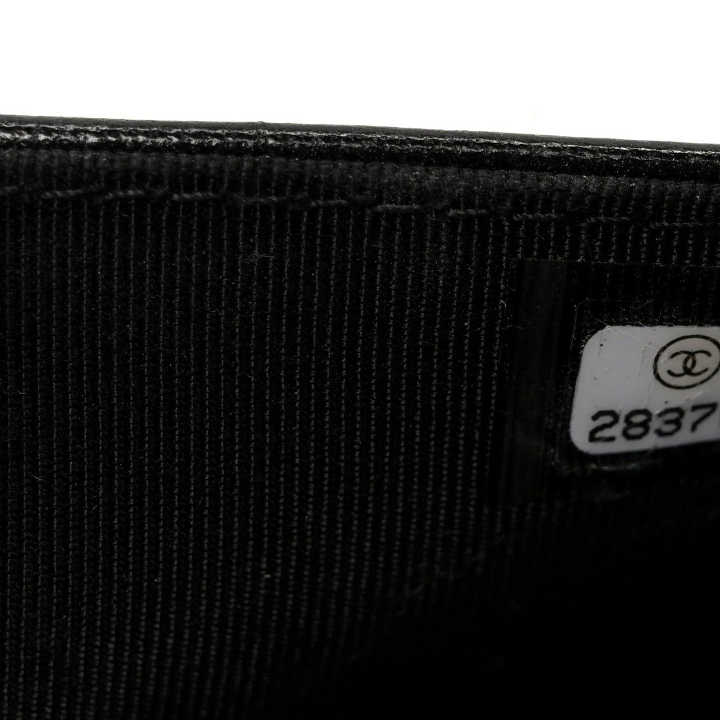 Lambskin Chevron Quilted Wallet On Chain WOC Black