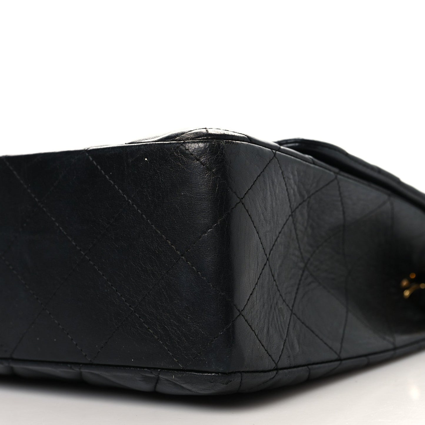 Lambskin Quilted Jumbo Double Flap Black