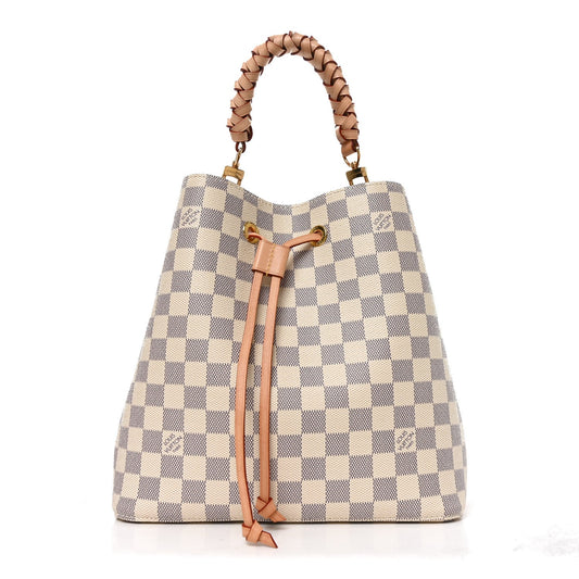 Damier Azur Braided Neonoe MM Peach Cream