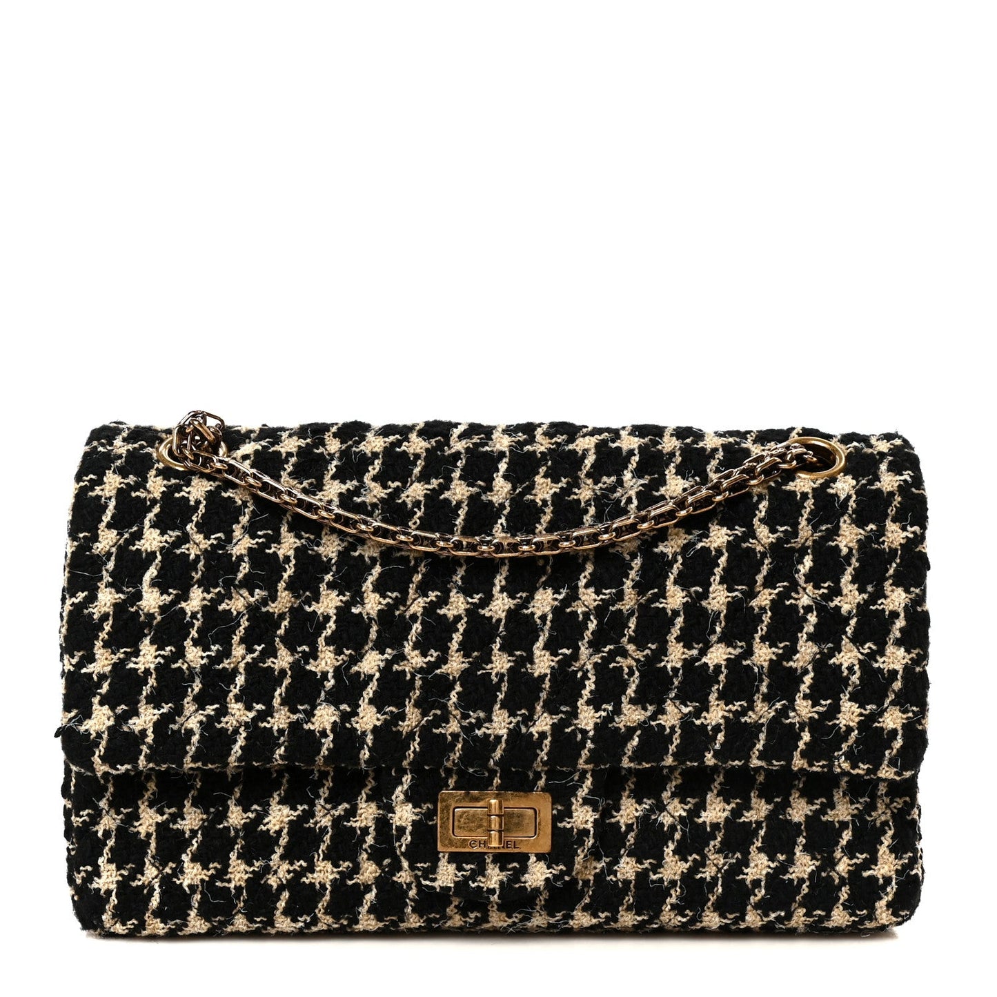 Fantasy Tweed 2.55 Reissue 225 Flap Black White