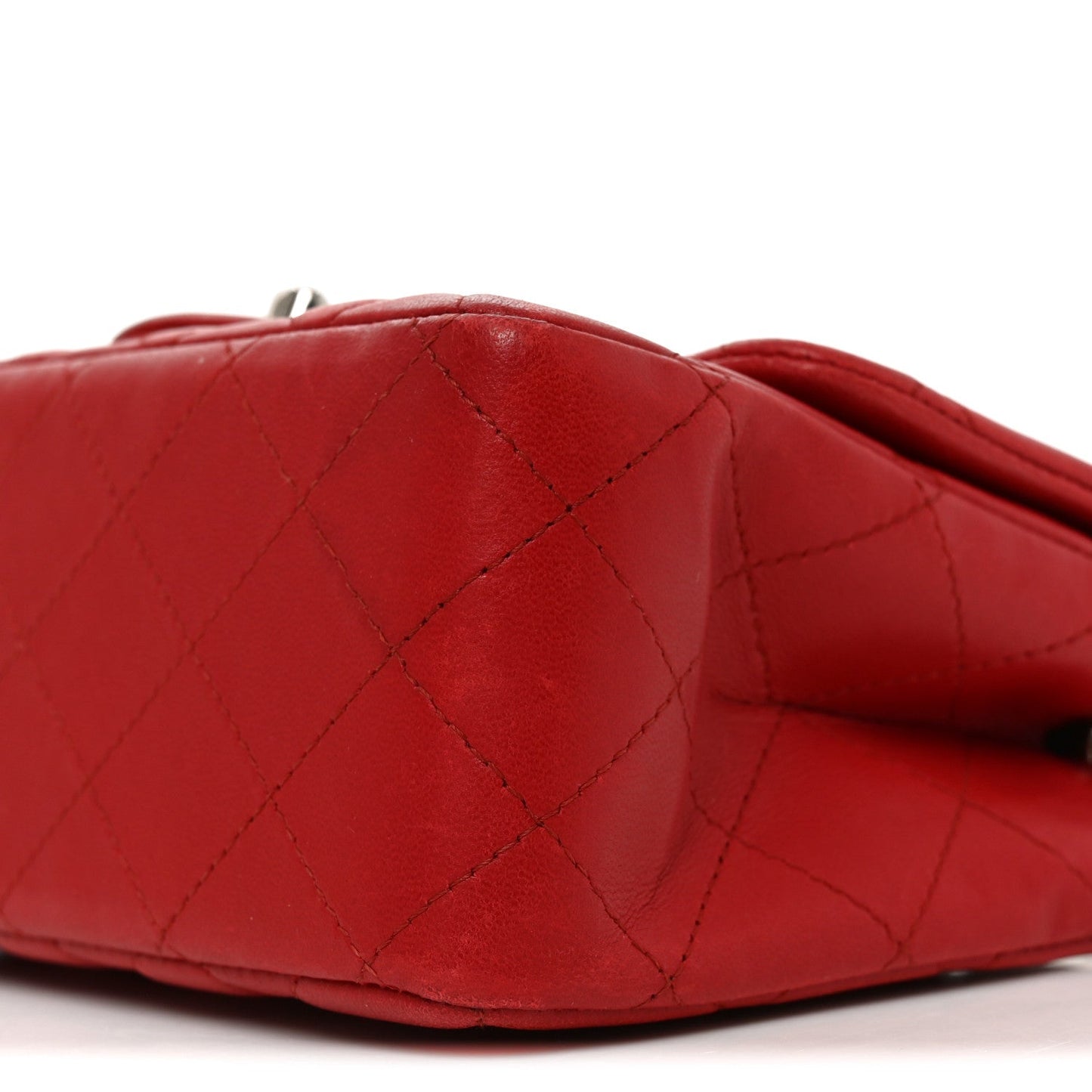 Lambskin Quilted Mini Square Flap Red