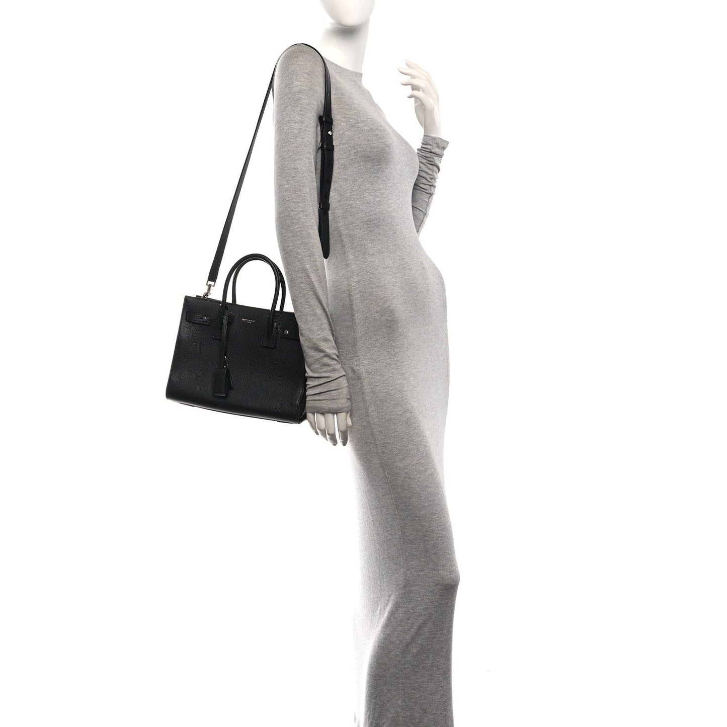 Grained Calfskin Baby Sac De Jour Souple Black