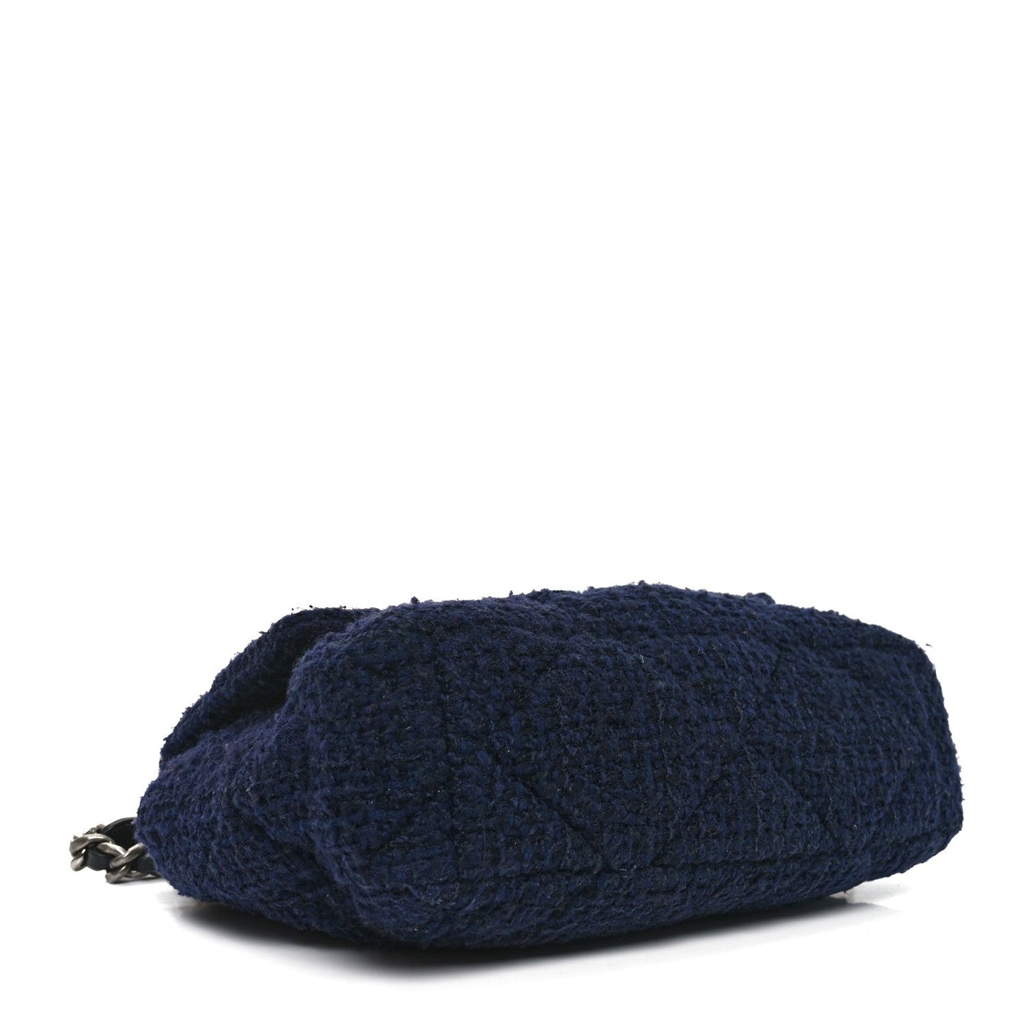 Tweed Quilted Large Chanel 19 Flap Navy Blue