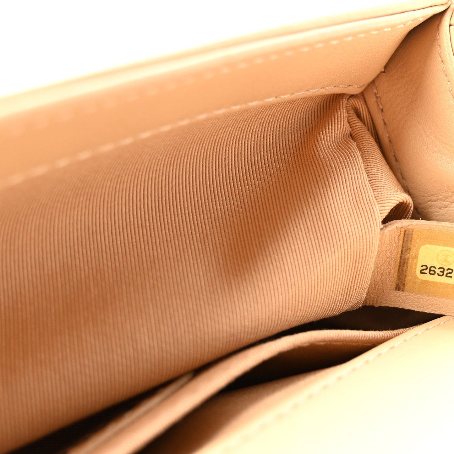 Lambskin Quilted Small Boy Flap Beige