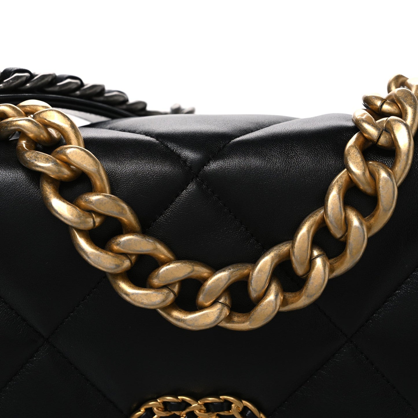 Lambskin Quilted Large Chanel 19 Flap Black