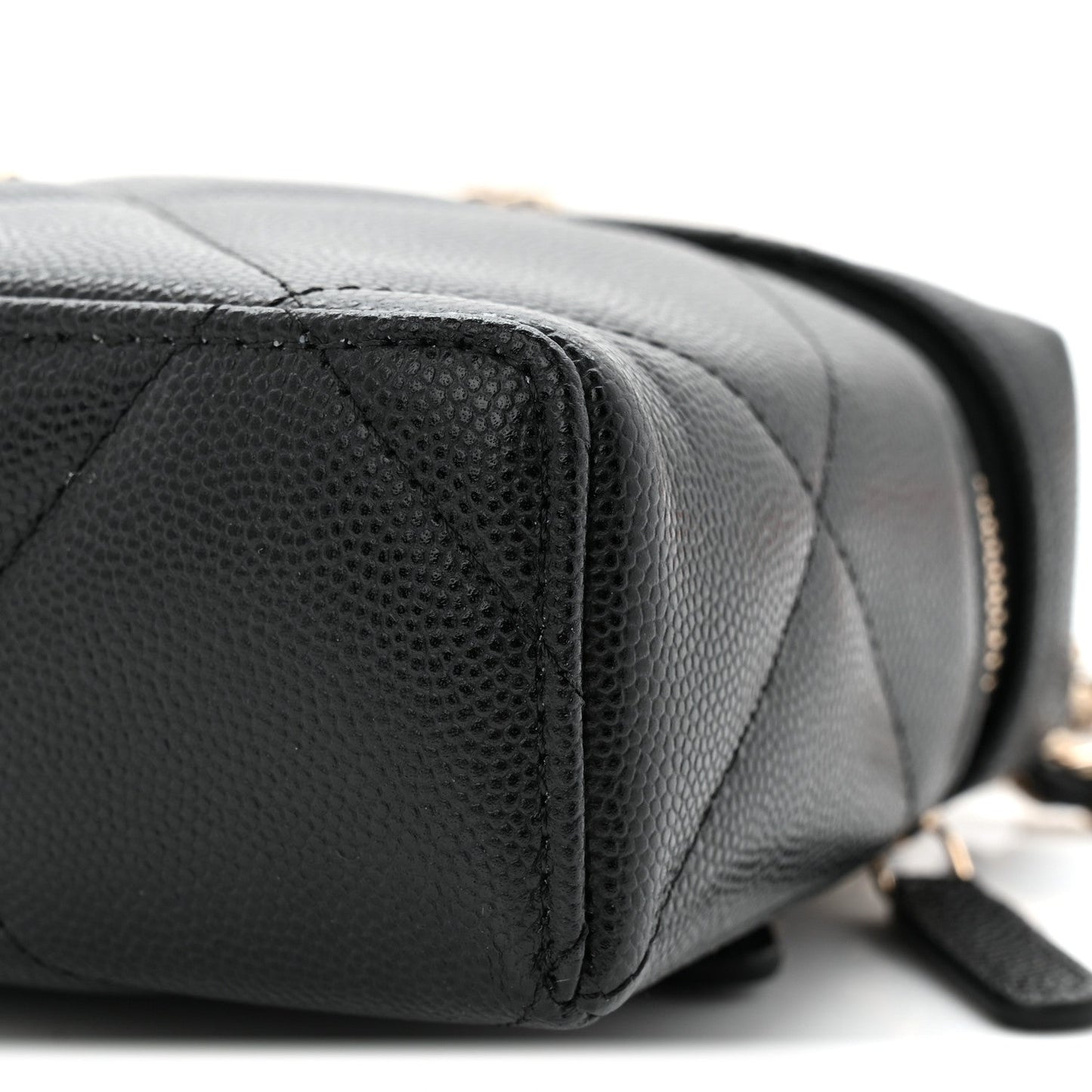Caviar Quilted Top Handle Slim Vanity With Chain Black