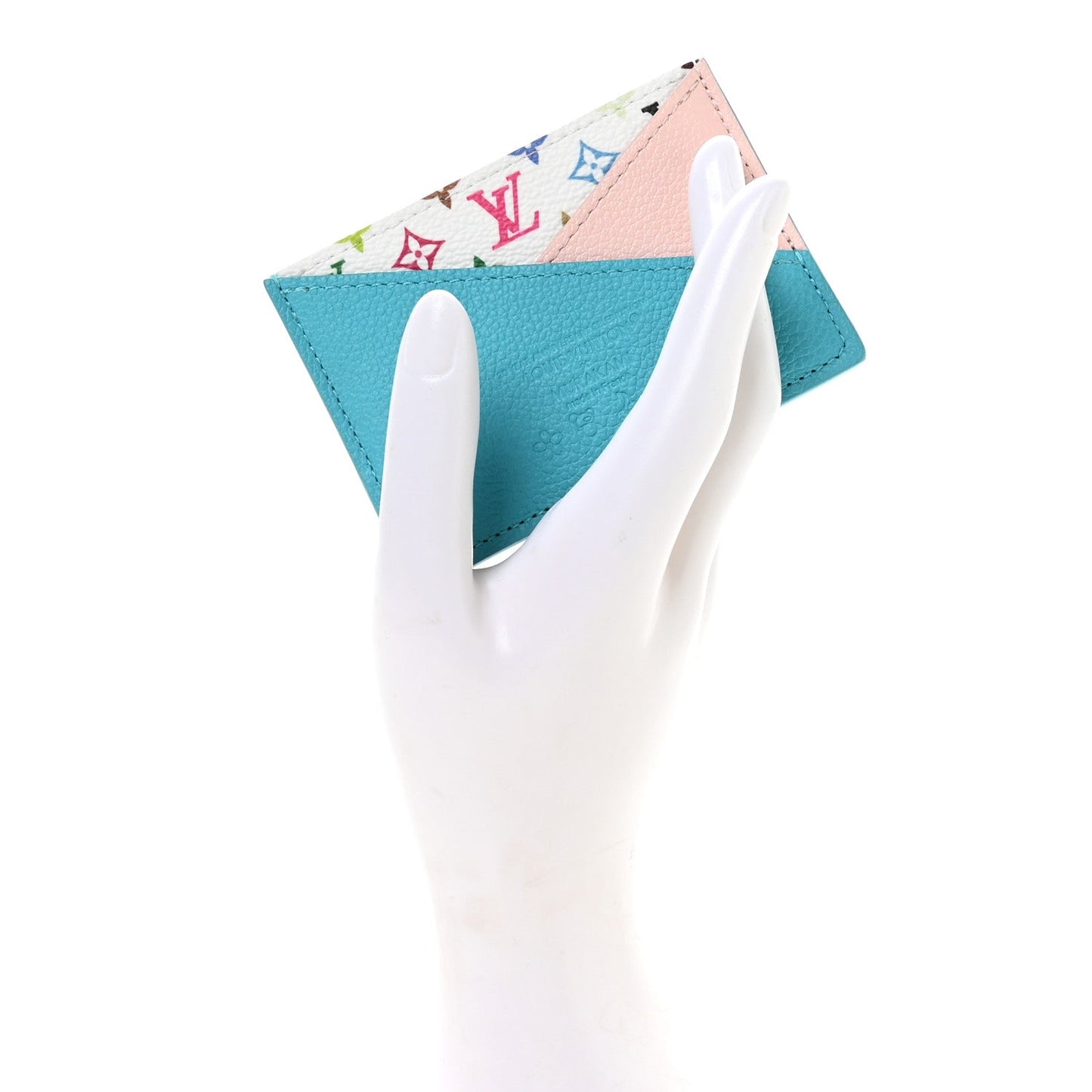 LV X TM Monogram Multicolor Criss-Cross Card Holder Kabira Blue Rose