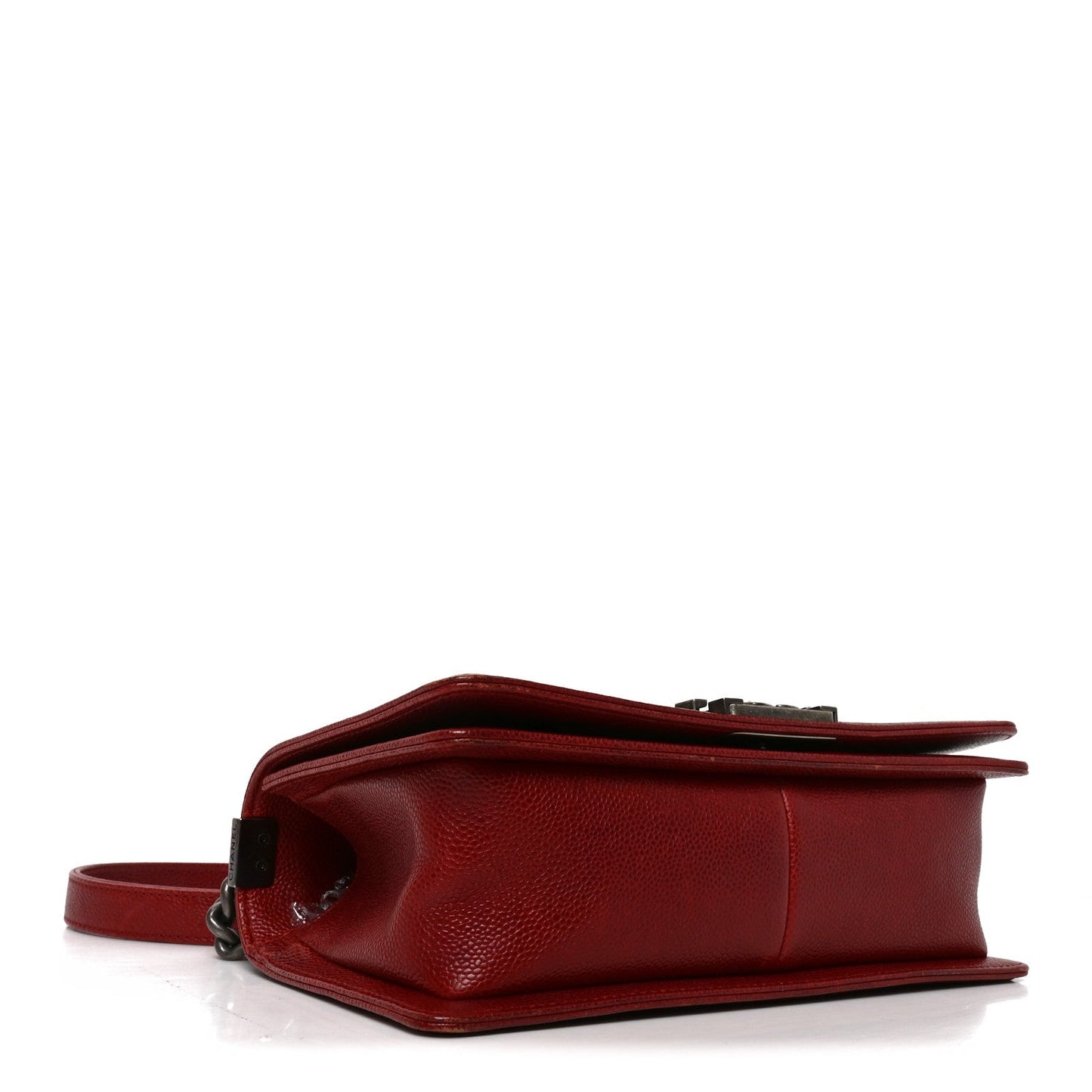 Caviar Quilted Medium Boy Flap Dark Red