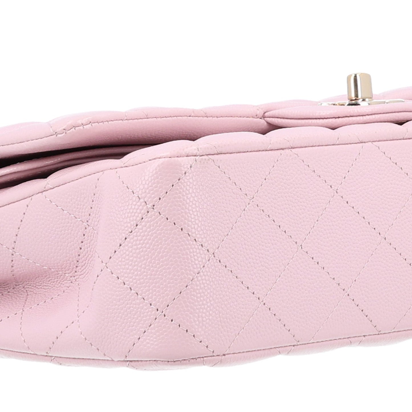 Caviar Quilted Medium Double Flap Light Pink