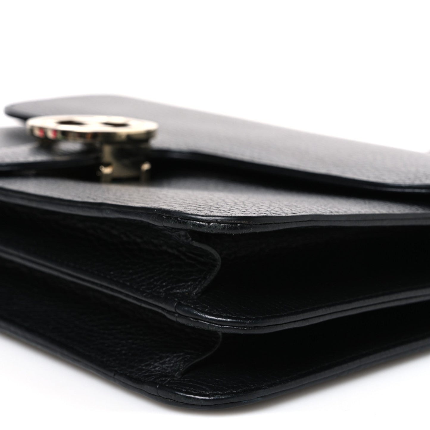 Dollar Calfskin Interlocking G Shoulder Bag Black